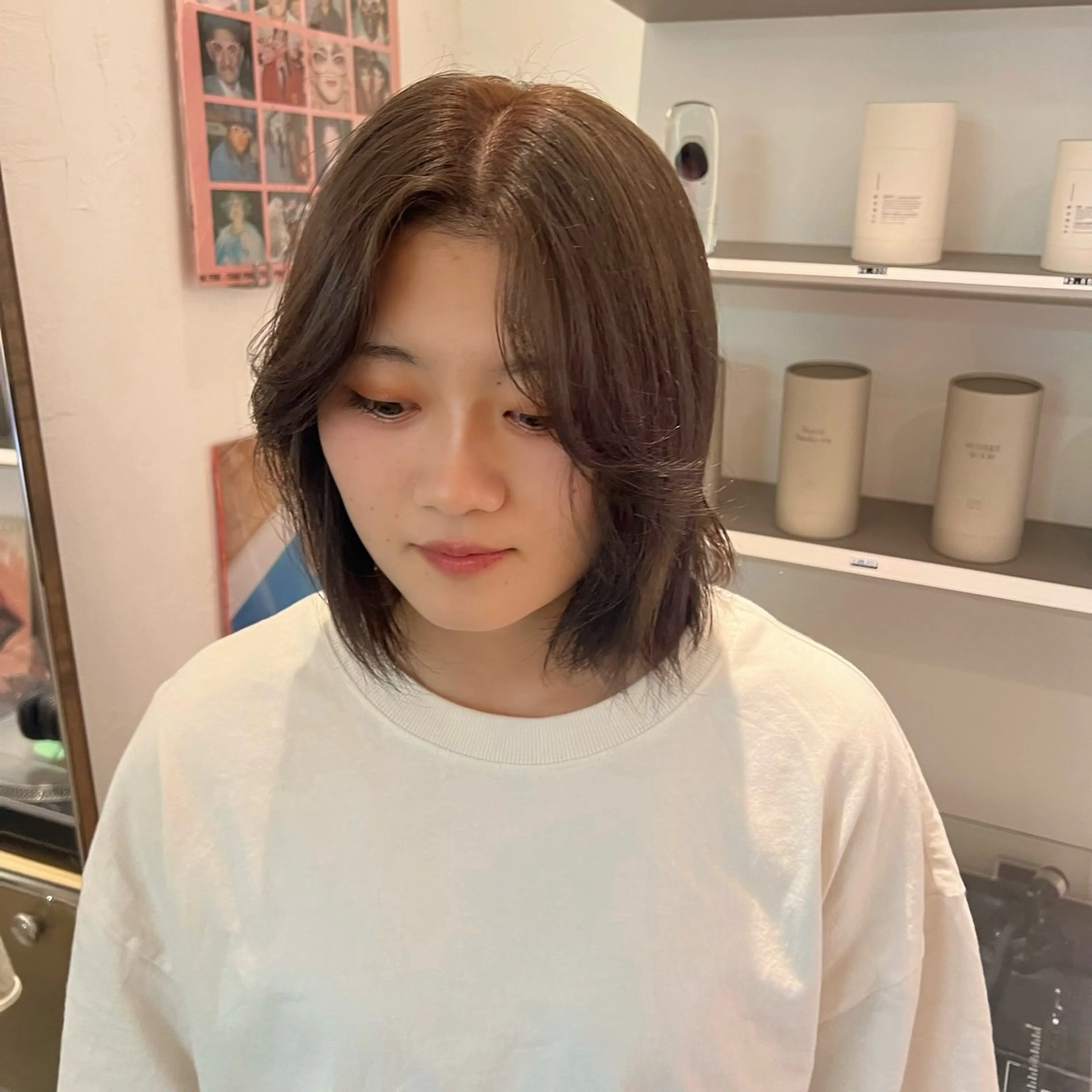 ショート カラー ブラウンカラー オリーブブラウン ヘアカラー MARIKA 透け感 / 韓国ヘア🪄♡のヘアスタイル