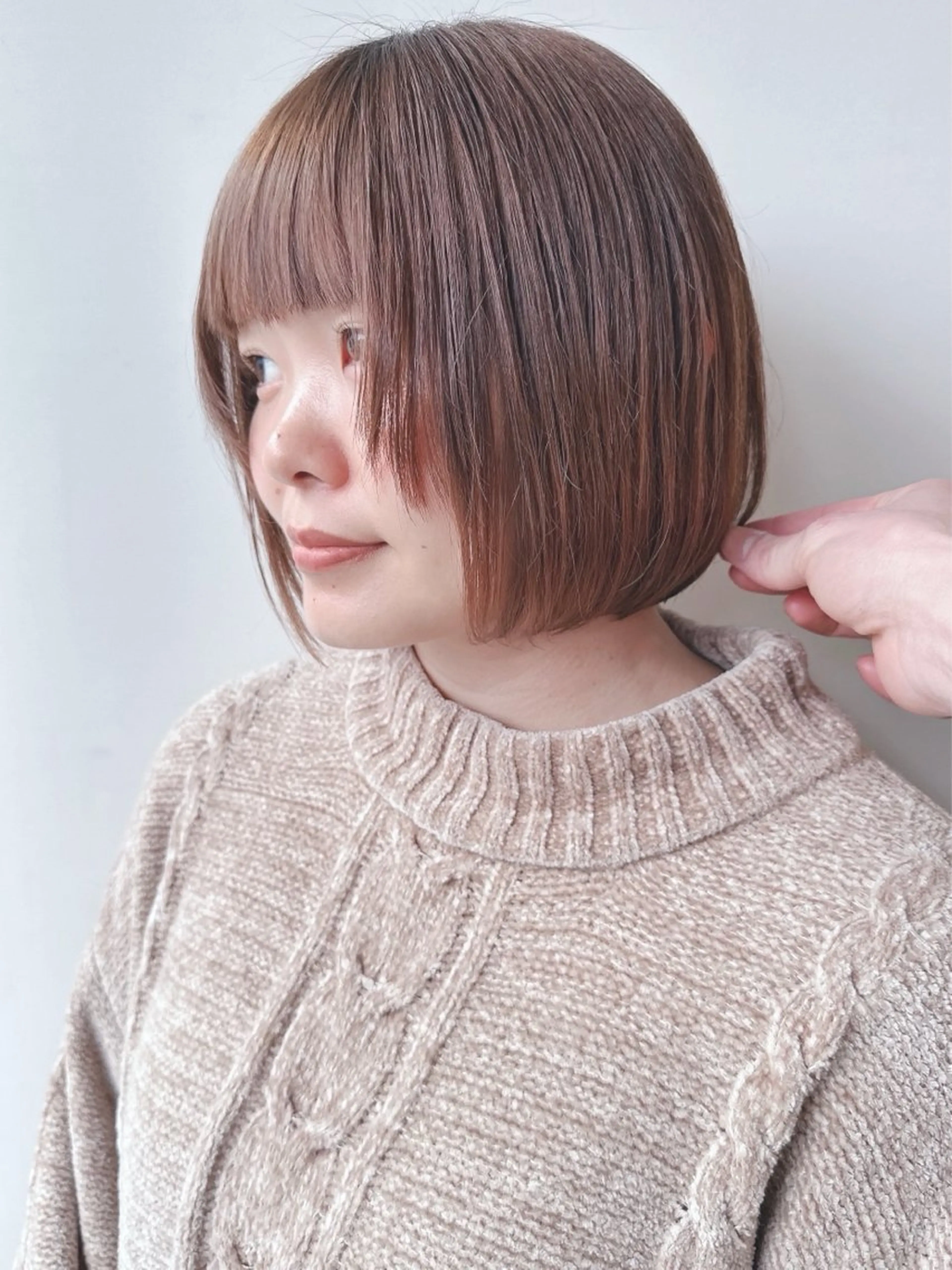 ショート とうい/パーマボブ/ くせ毛/丸みボブのヘアスタイル