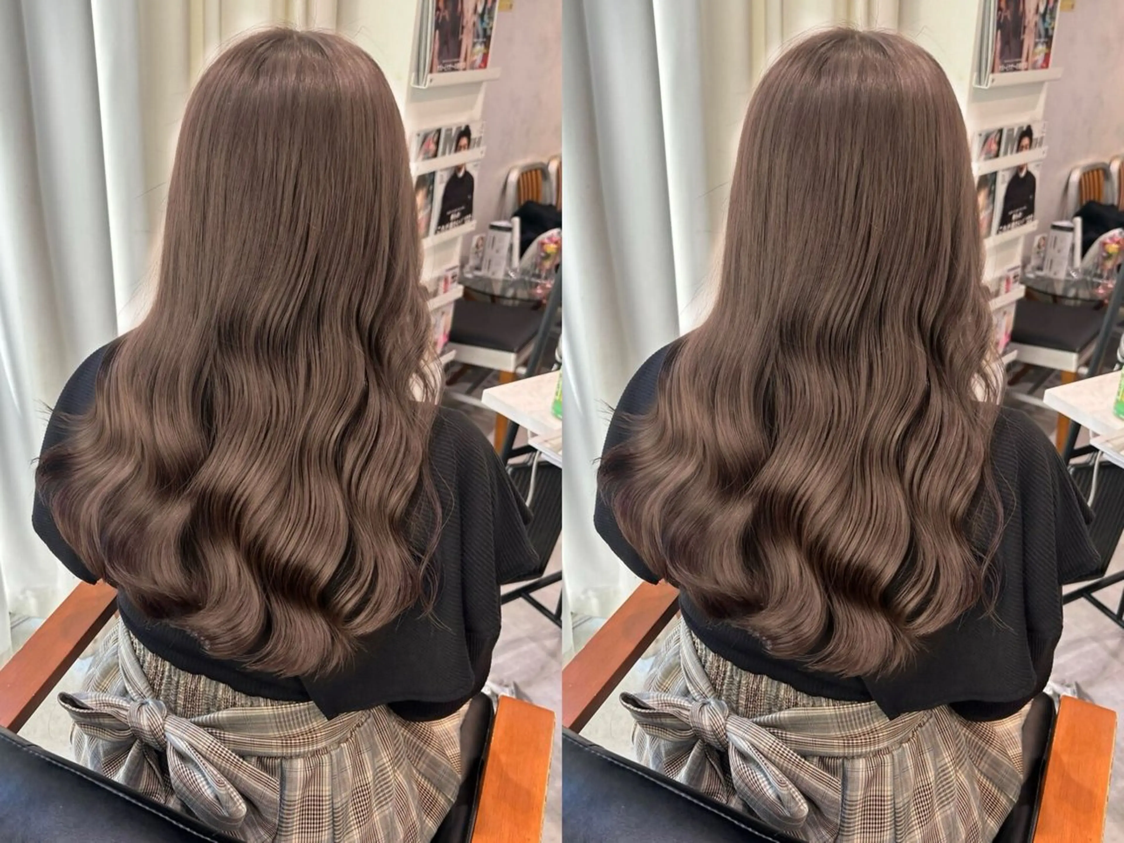 ロング ヘアカラー トリートメント 韓国風顔まわり/もみ れ毛/マツエク♡美咲のヘアスタイル