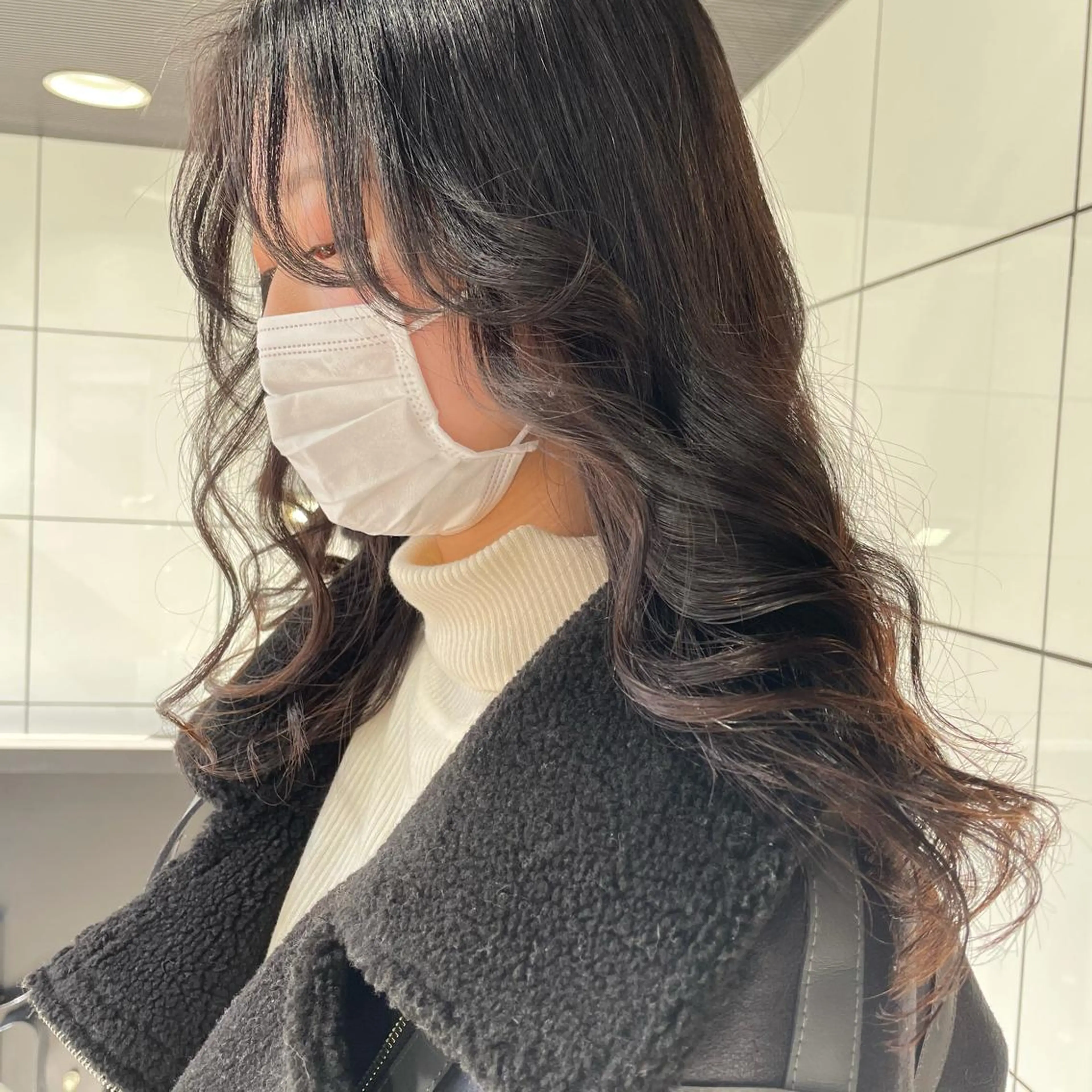 ロング 顔周りカット レイヤーカット カット トリートメント 韓国ヘア🦋 MIYUのヘアスタイル