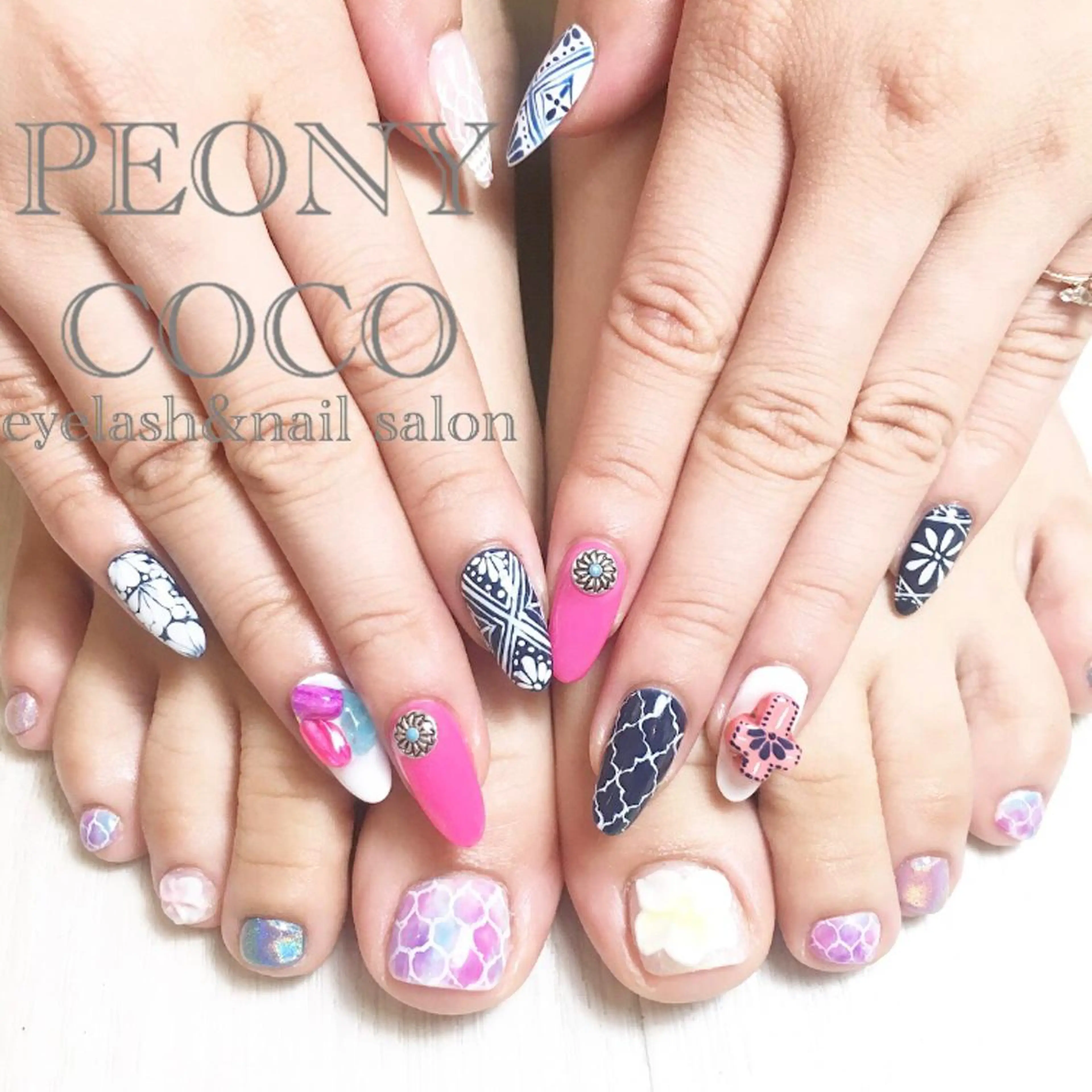 ロング ネイル マツエク・マツパ アートネイル Beauty salon STELLA所属・STELLA 大西南帆のマツエク・マツパデザイン