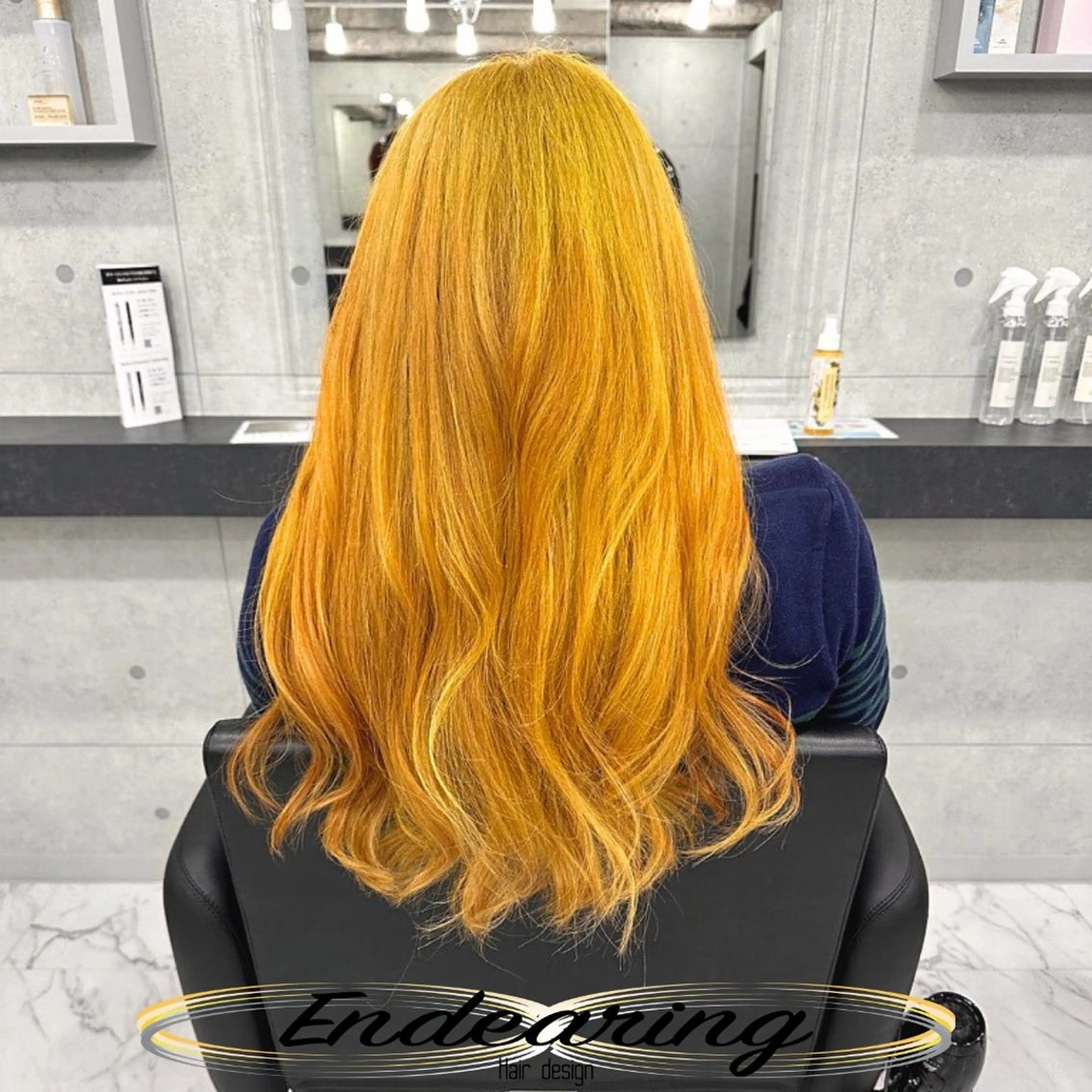 カラー ブリーチ 透明感カラー イエローカラー ヘアカラー Endearing 銀座/レイヤーカットのヘアスタイル