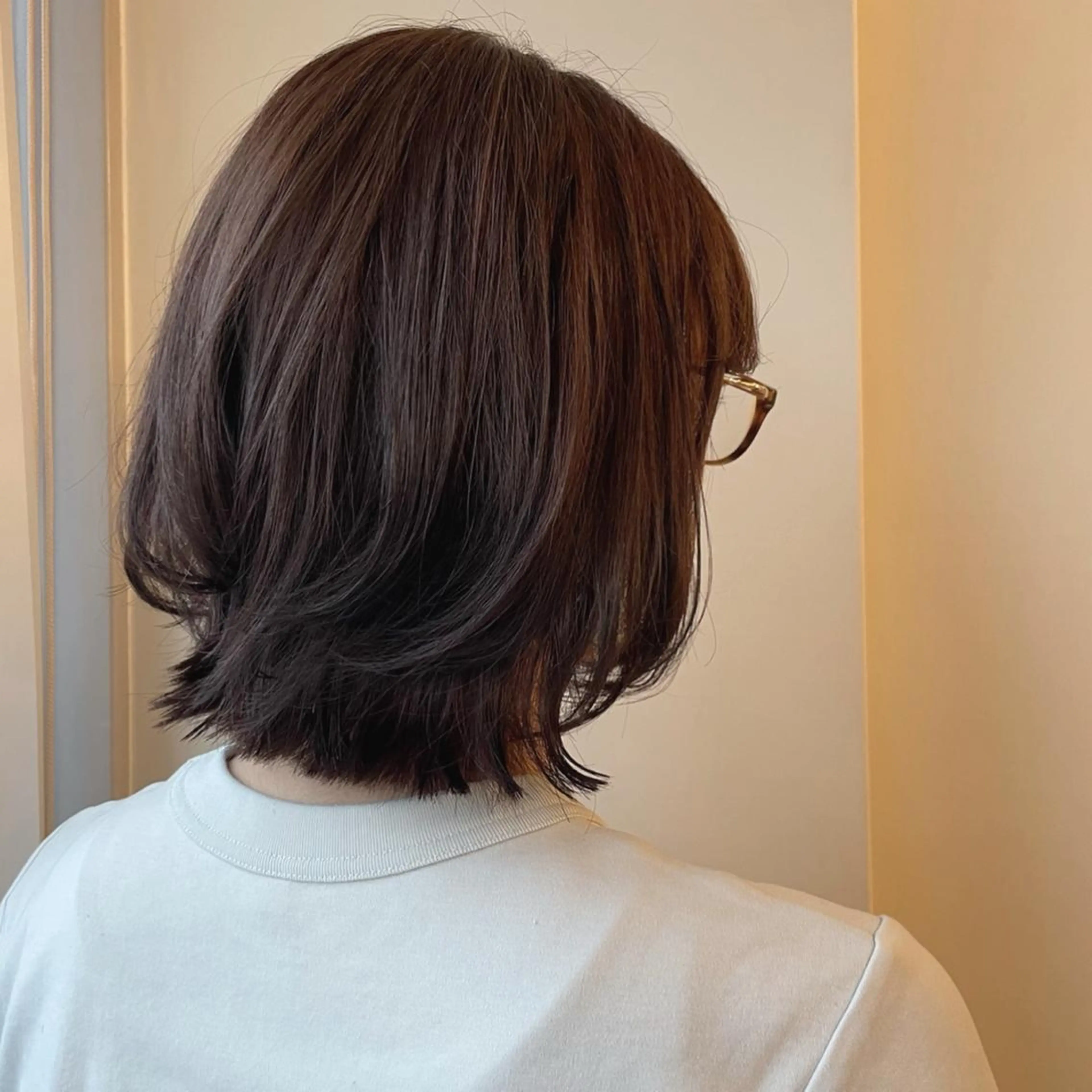 ショート ボブ くびれヘア ヘアカラー トリートメント ボブウルフ／ボブ Satsuki【名駅のヘアスタイル