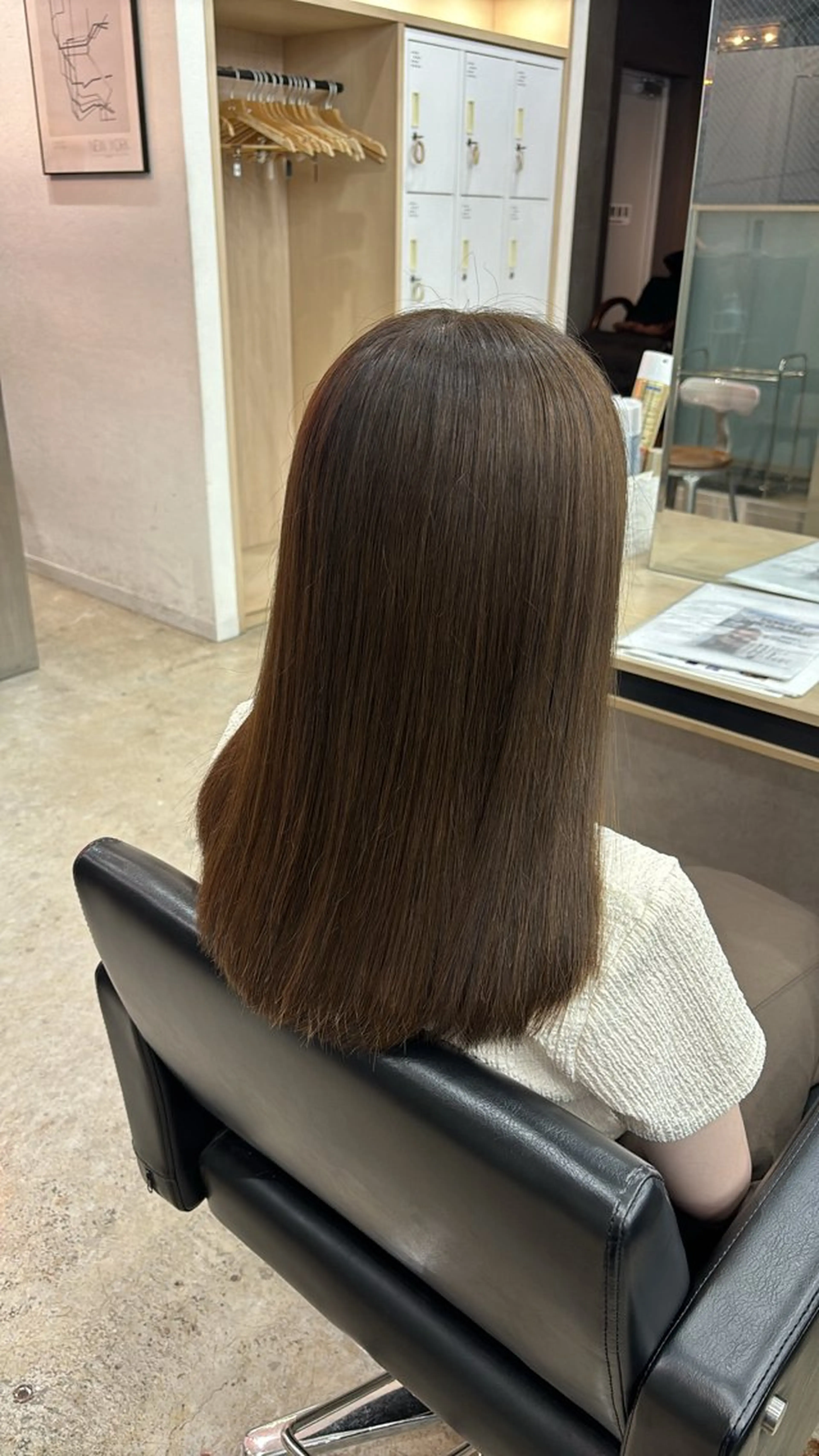 セミロング パーマ カット 縮毛矯正 🪽髪質改善ストレー ト🤍美羽🤍のヘアスタイル