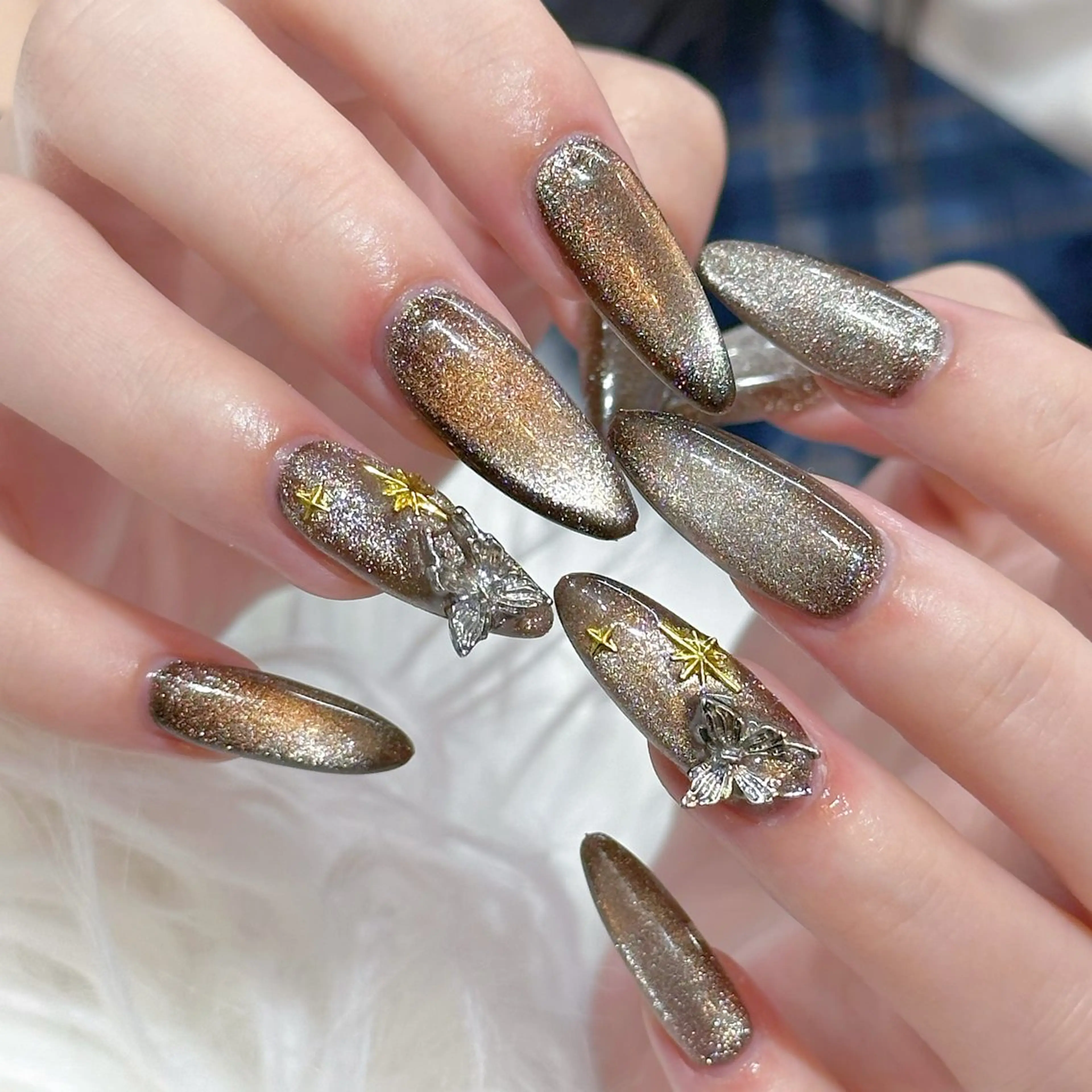 《オフケア込》チップ長さだし10本💎マグネットワンカラー💎 アート、パーツ別途料金追加で対応可能⭕️の写真