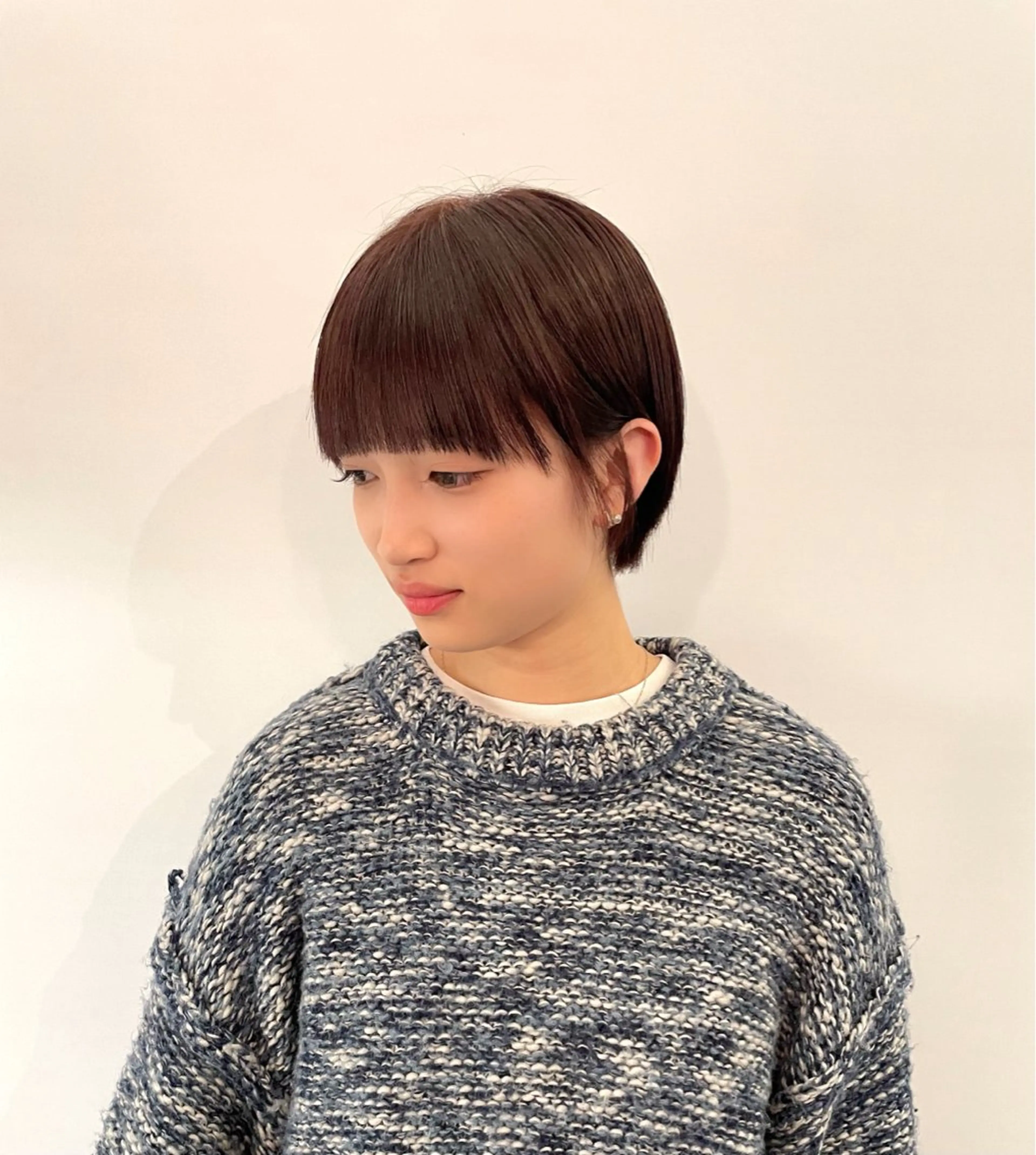 ショート ショートボブ ハンサムショート ボブ タンバルモリ ショートヘア TIECHEL所属・韓国ナチュラル・ ベージュ/落合夏希のヘアスタイル