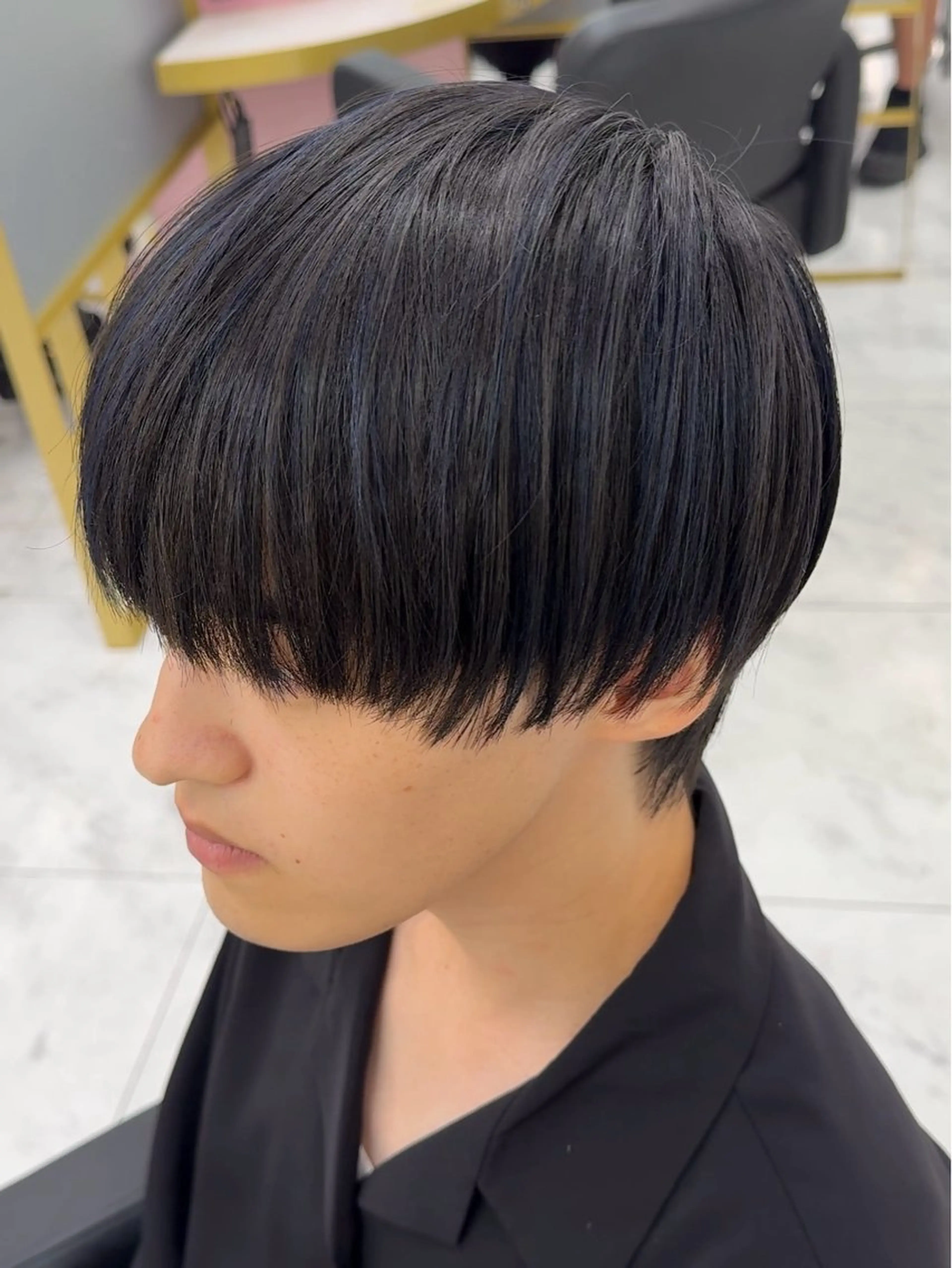 カラー メンズ メンズメッシュ ブルーカラー メッシュ ネイビーカラー カット ヘアカラー メンズ/メッシュ /セット/aoiのヘアスタイル