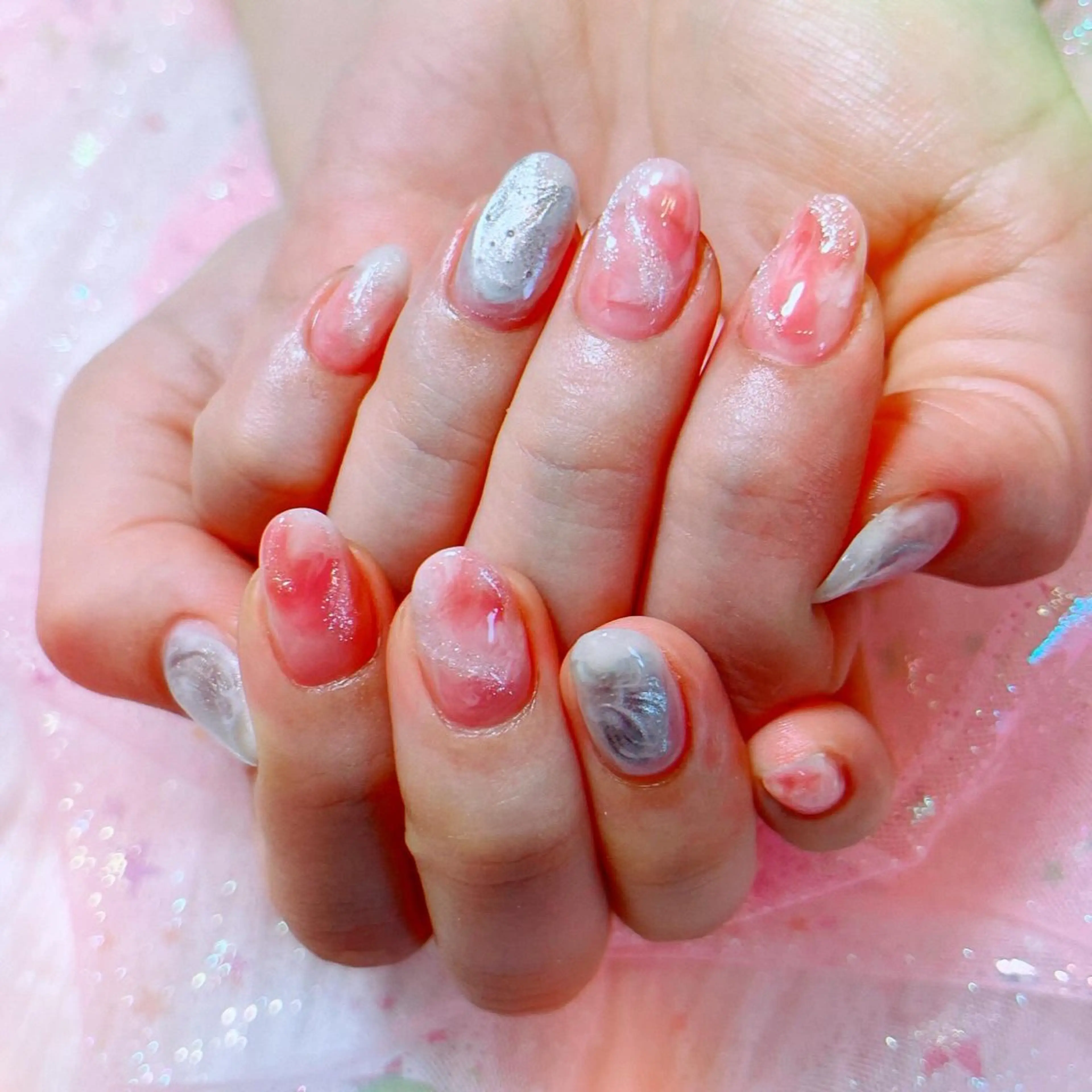 ネイル ニュアンスネイル ピンク 春ネイル ruirui.naildesign所属・RUI ☆のネイルデザイン
