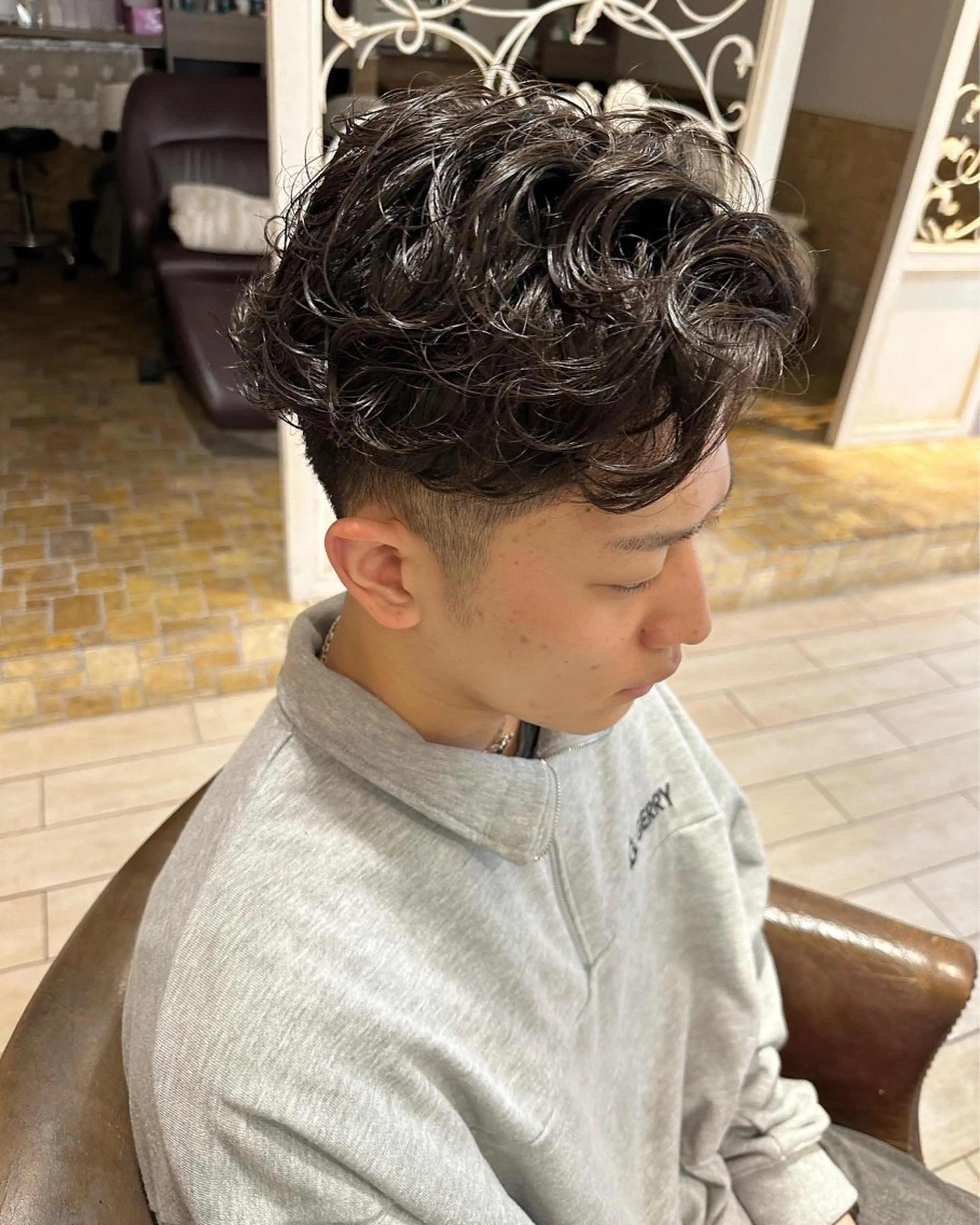 パーマ メンズ カット パーマ 増渕 駿介のヘアスタイル