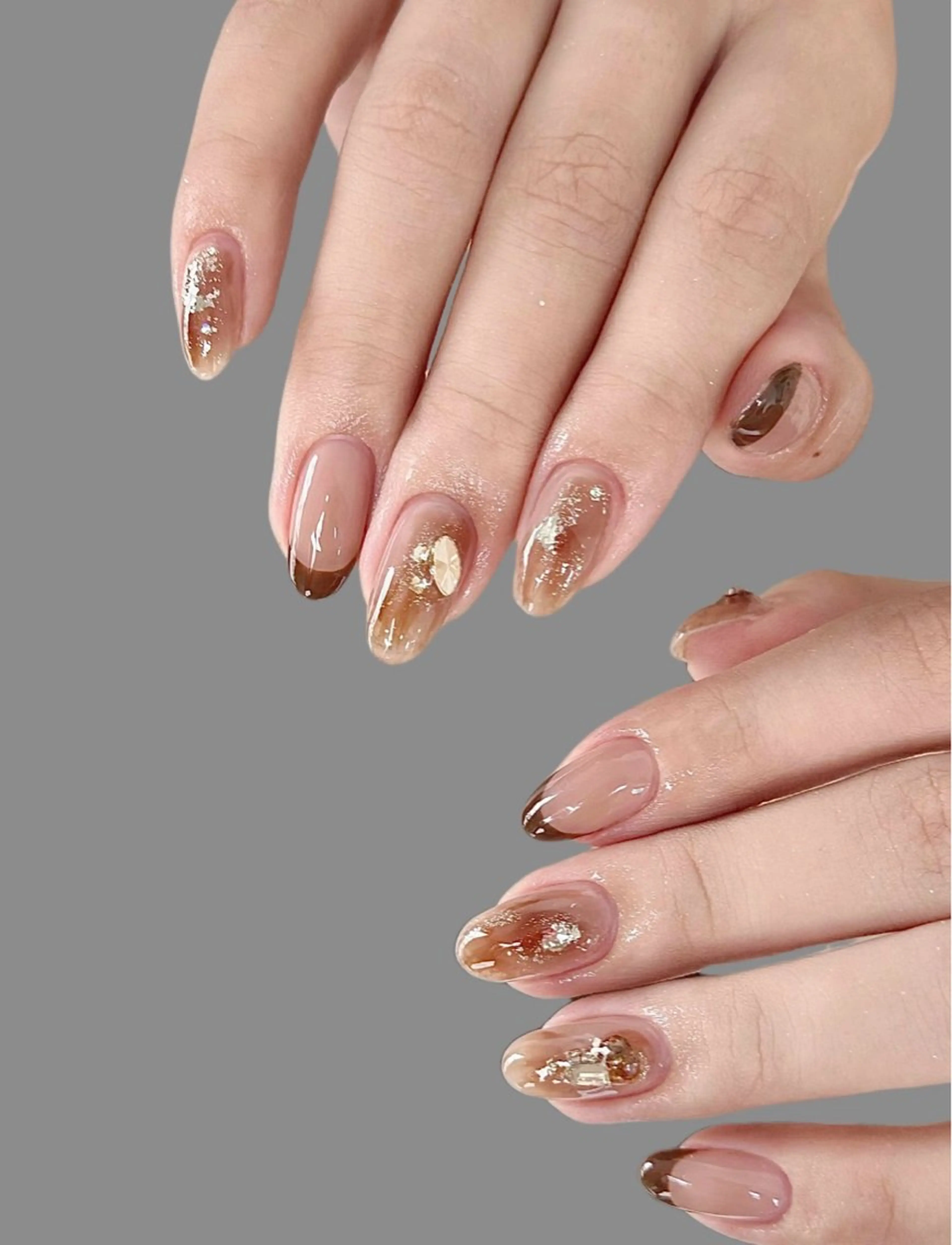 ネイル アートネイル チークネイル 長さ出し フラッシュネイル キラキラネイル ハンドネイル ハンドケア For you. Nail Salonのネイルデザイン