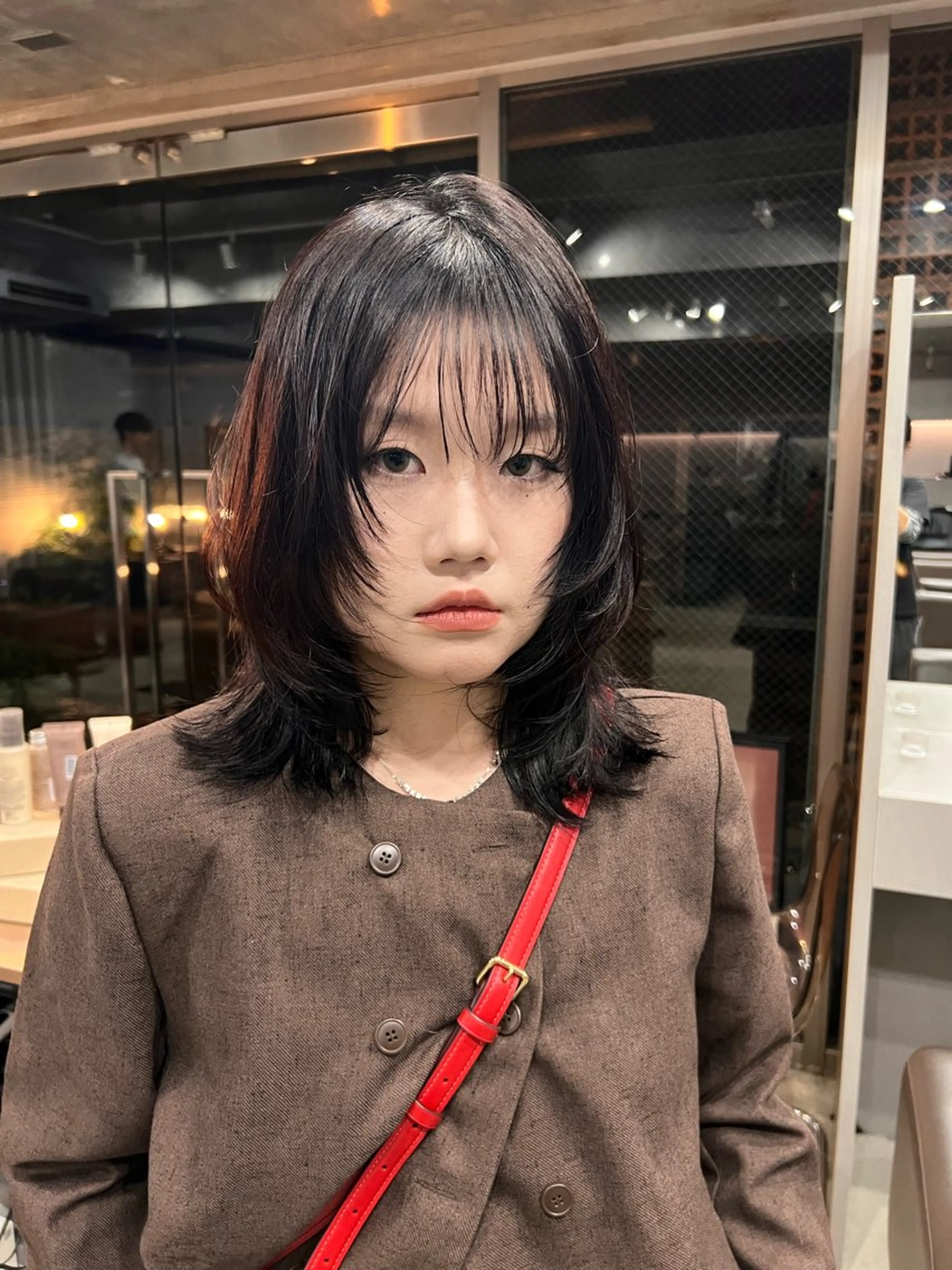 ミディアム カット 表参道/レイヤー カット/パーマのヘアスタイル