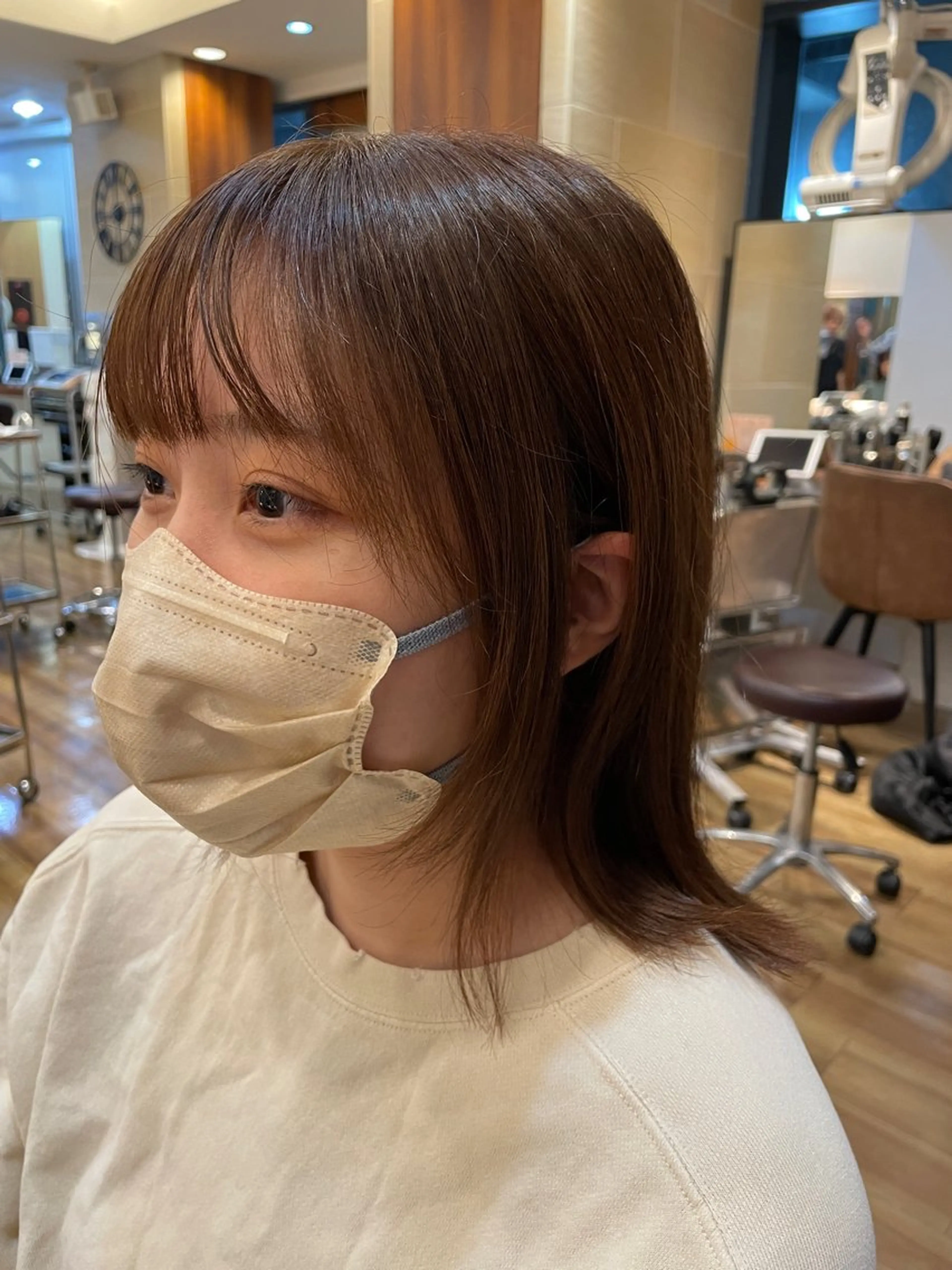 ミディアム カラー ヘアカラー トリートメント HONOKA 縮毛矯正/艶カラーのヘアスタイル