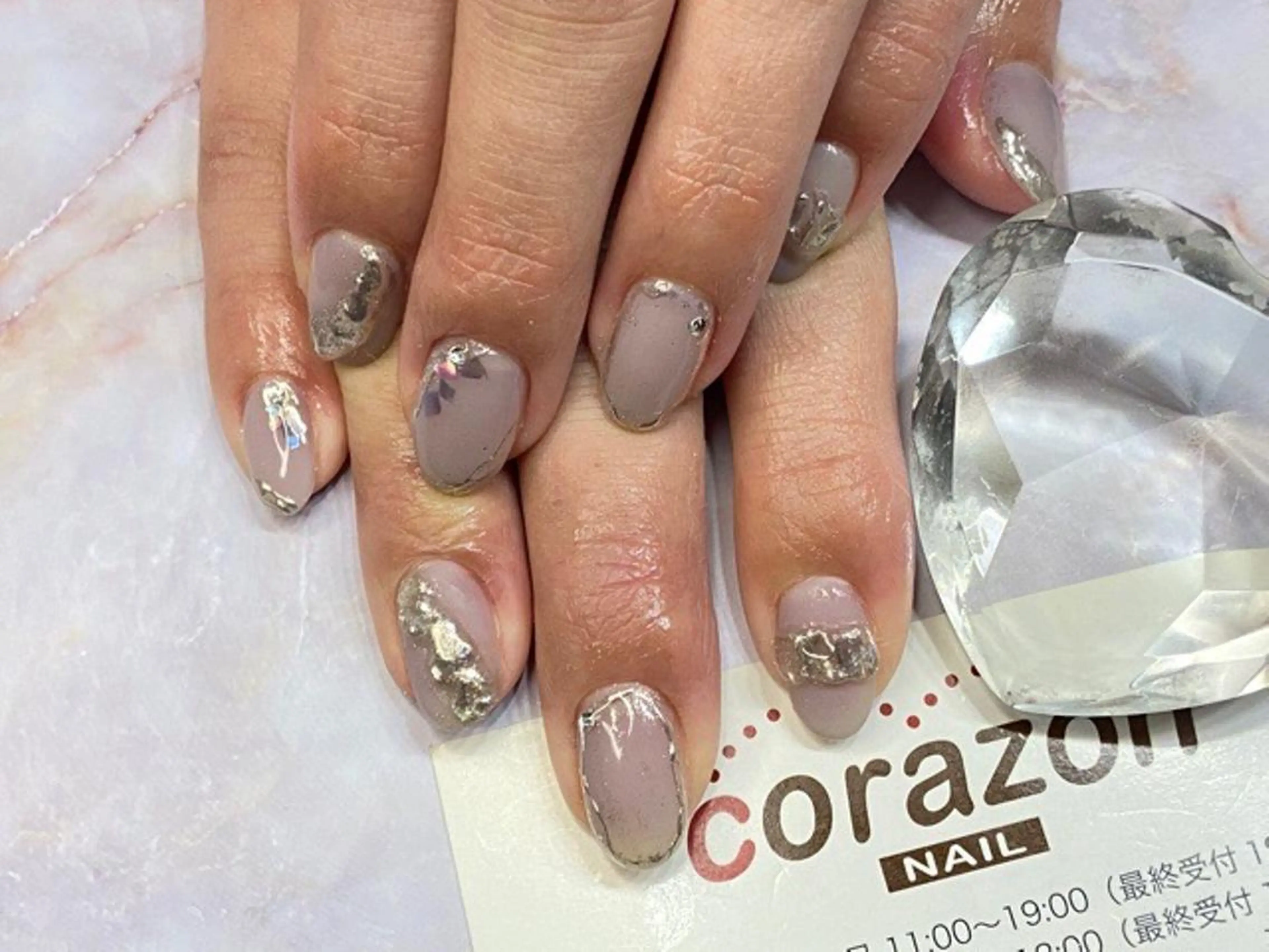 ネイル パープル シルバー corazon所属・ネイリスト aicoのネイルデザイン