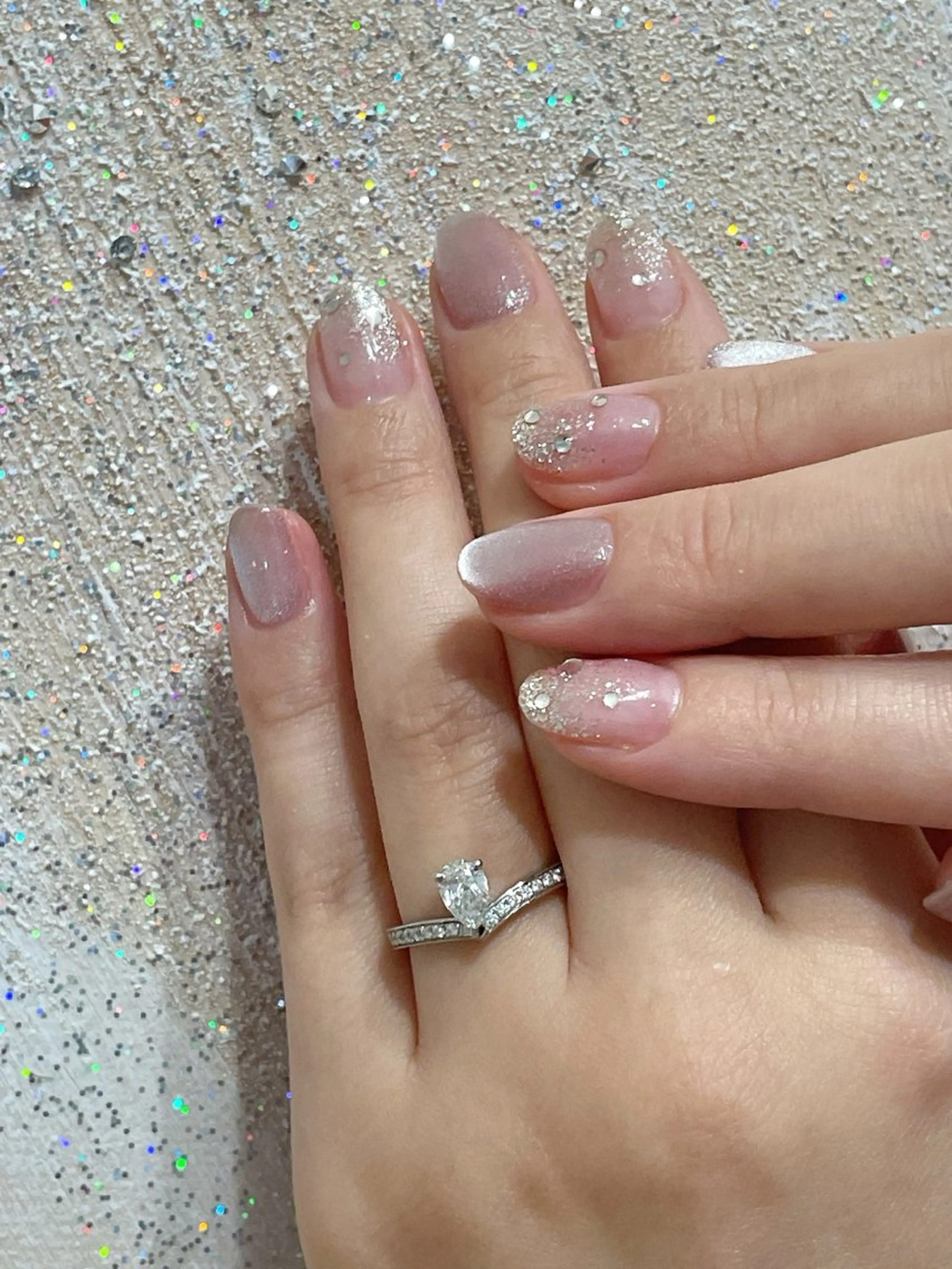 ネイル オーロラネイル フットネイル フレンチネイル ジェルネイル マグネットネイル ハンドネイル Mogu nail 二子玉川のネイルデザイン