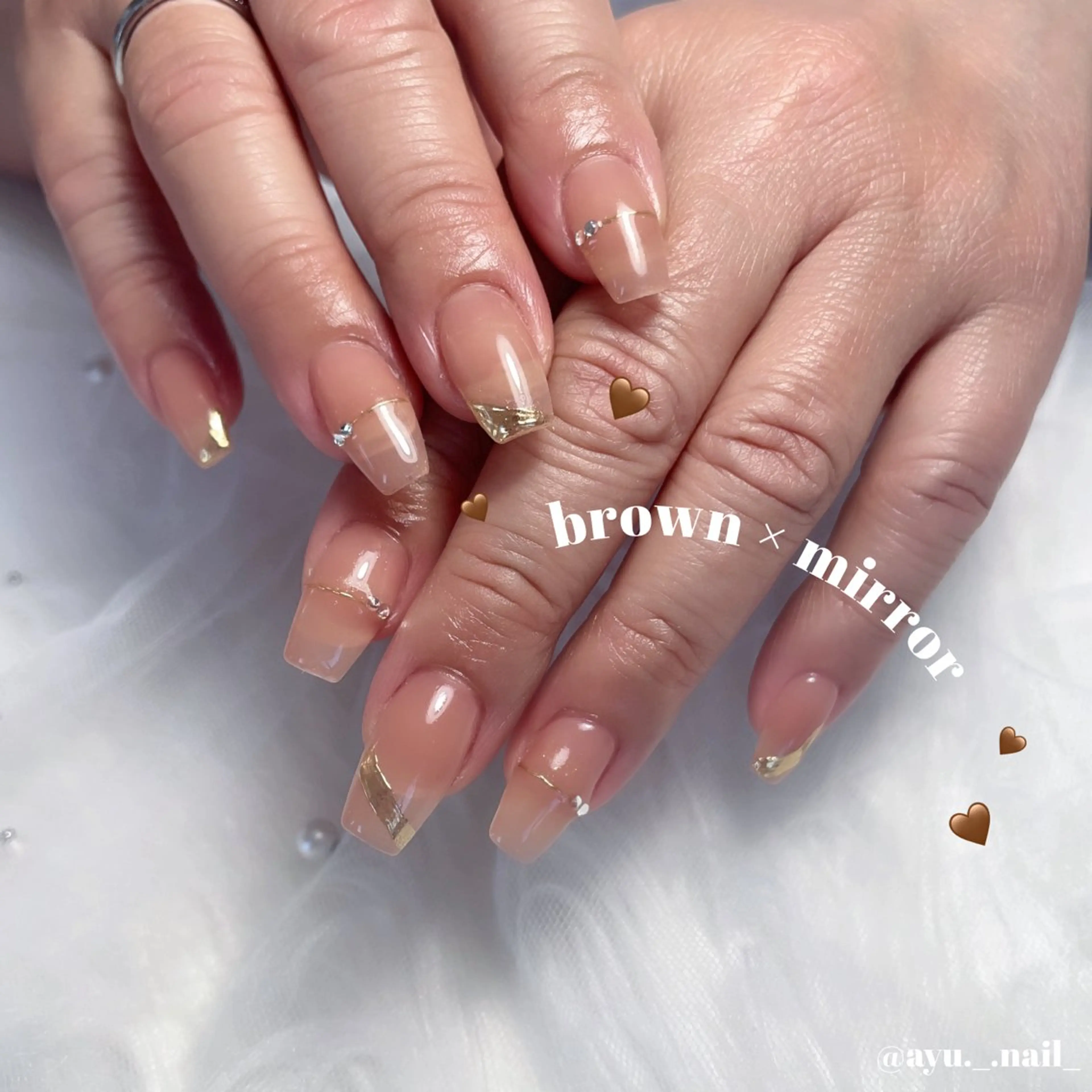 ネイル あゆ🎀/ワンホンネ イル/痛ネイルのネイルデザイン