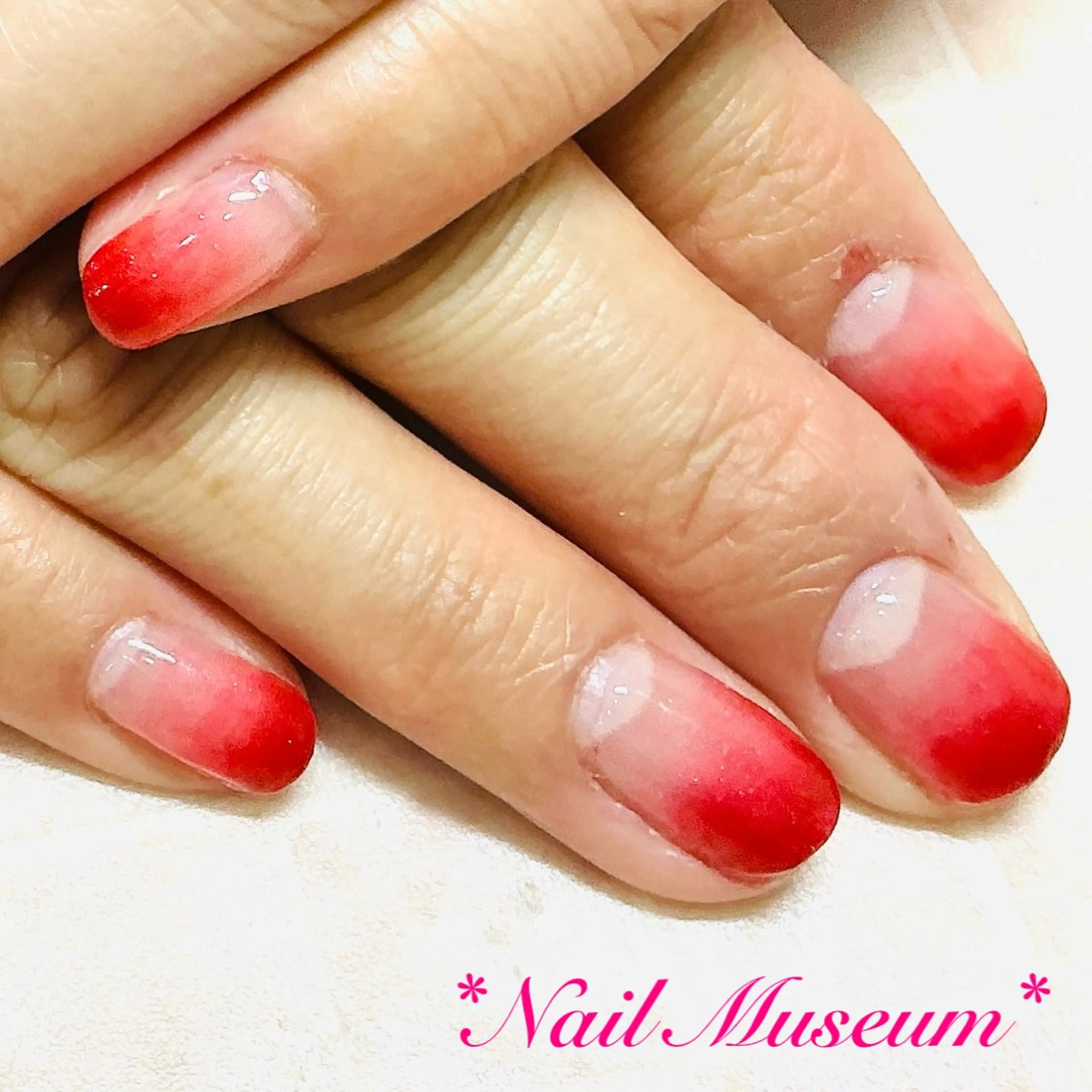 ネイル ブルー ボルドー ジェルネイル グラデーション オフィスネイル ハンドネイル nailmuseum KAMATARIのネイルデザイン