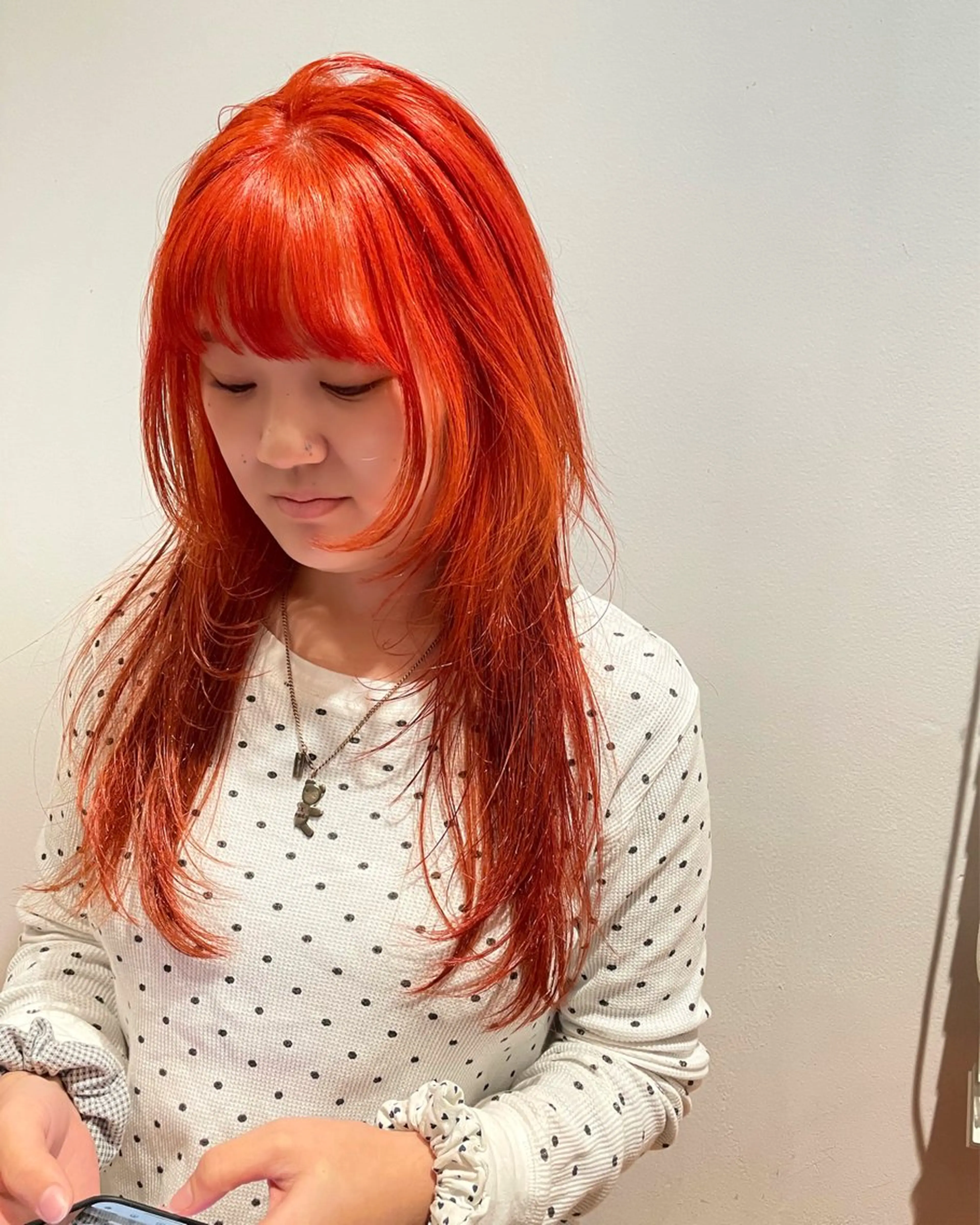 ロング カラー カット ヘアカラー トリートメント 優 作のヘアスタイル