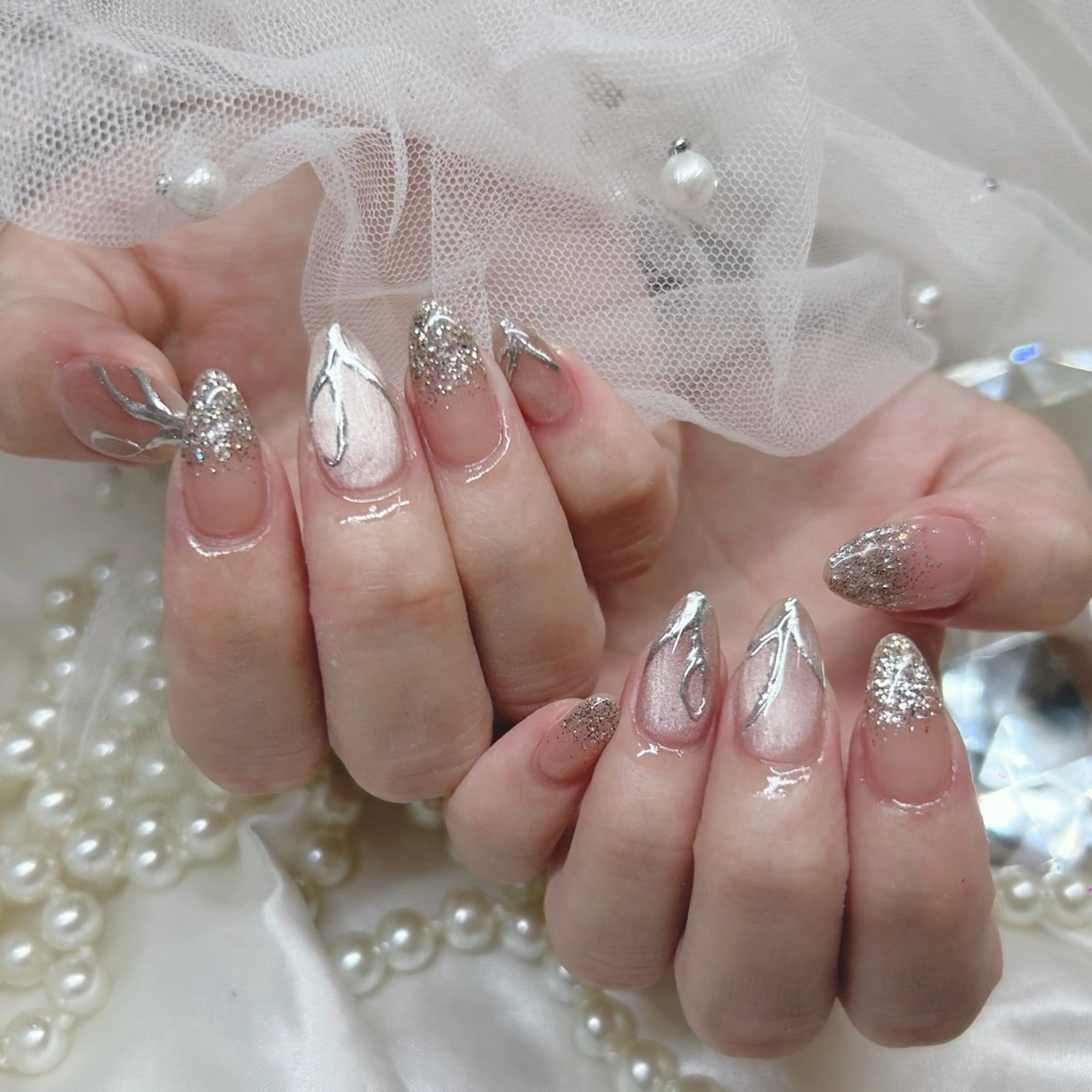 セミロング ハンドネイル Nailsalon Angeのネイルデザイン