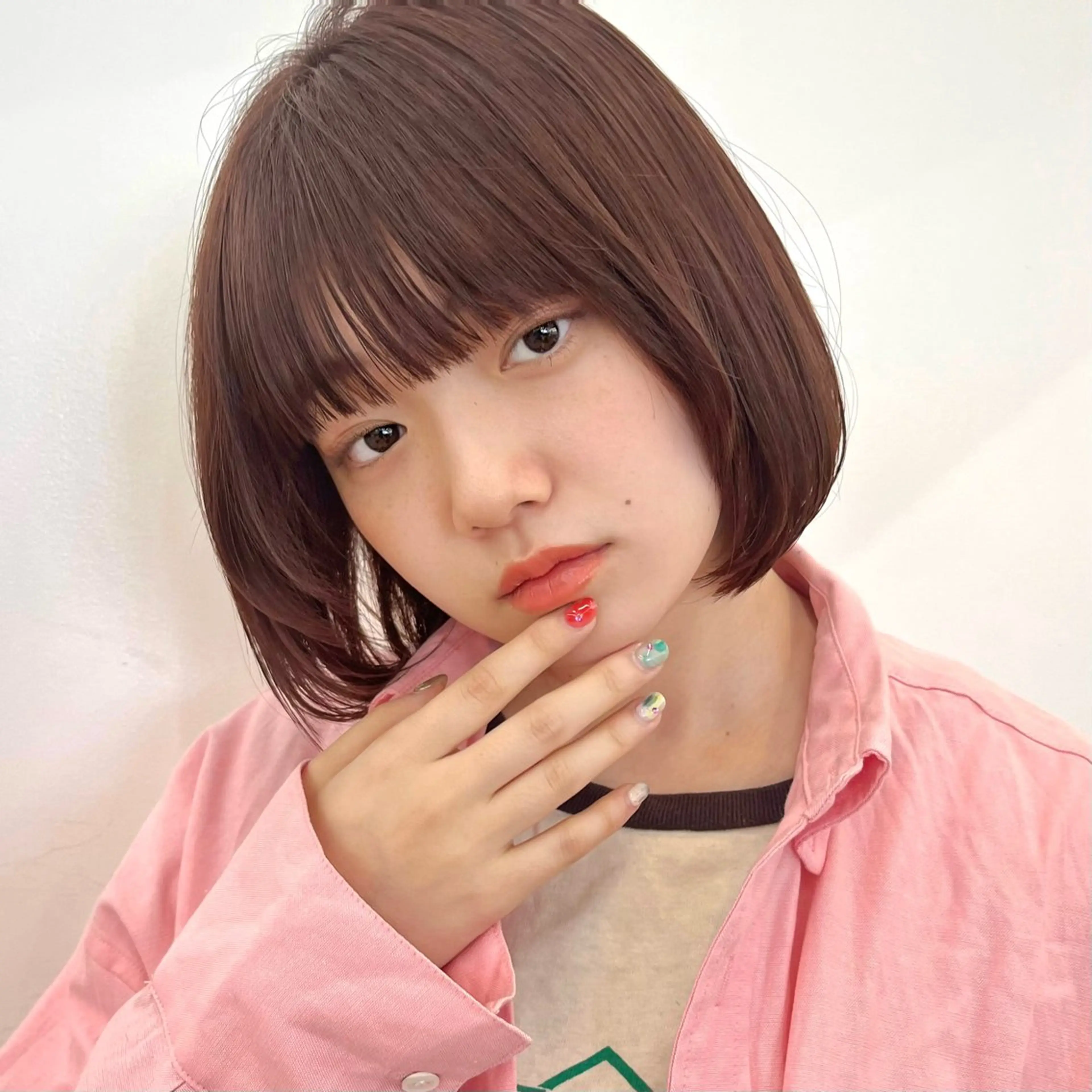 ショート カラー カット ヘアカラー 暖色/艶髪/ボブ/ ミディアム/Ayaのヘアスタイル