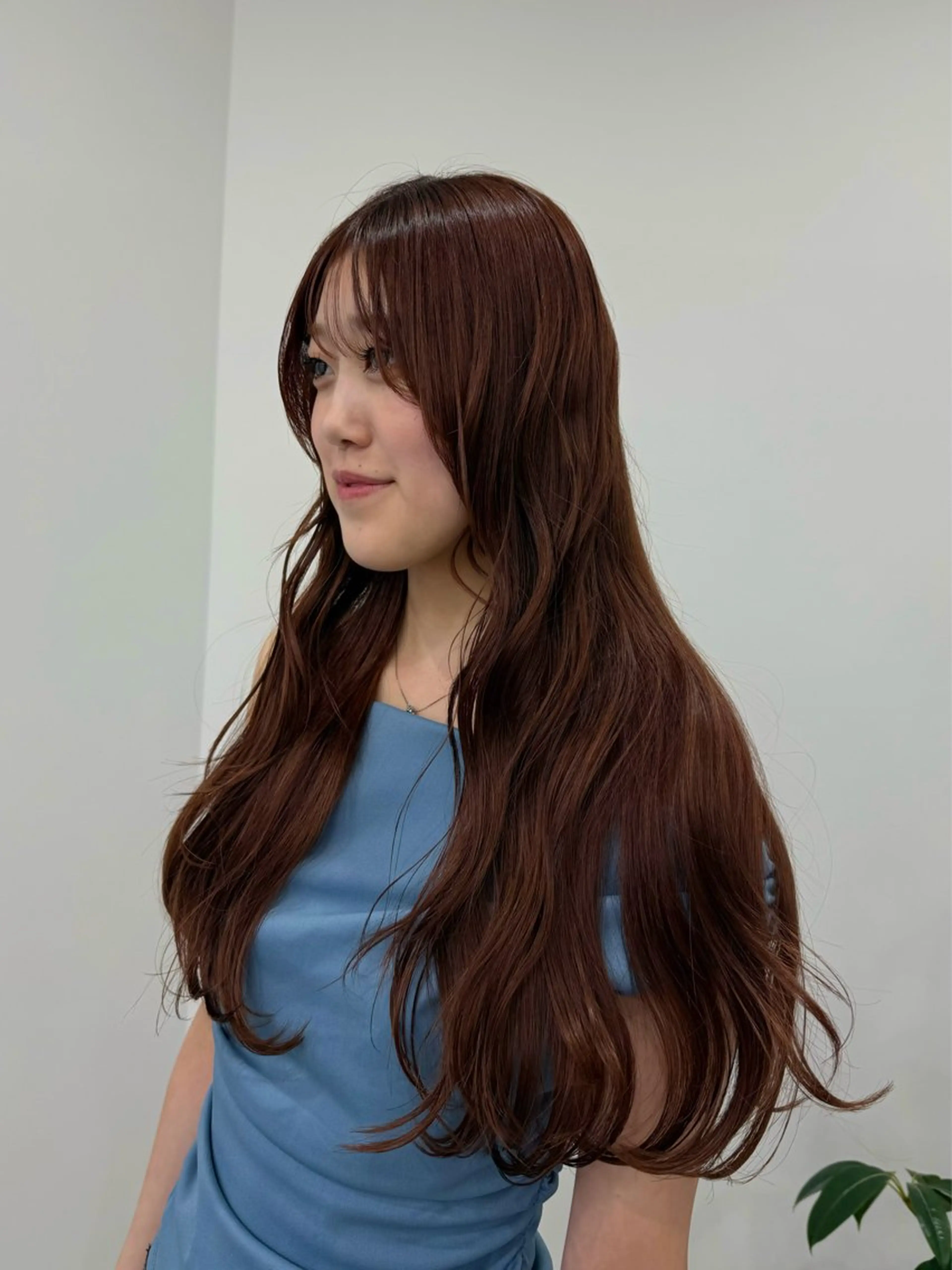 ロング カラー ブラウンカラー オレンジ オレンジブラウン レイヤーカット カット ヘアカラー トリートメント azumi/ボブ/暖 色/オリーブ/縮毛のヘアスタイル
