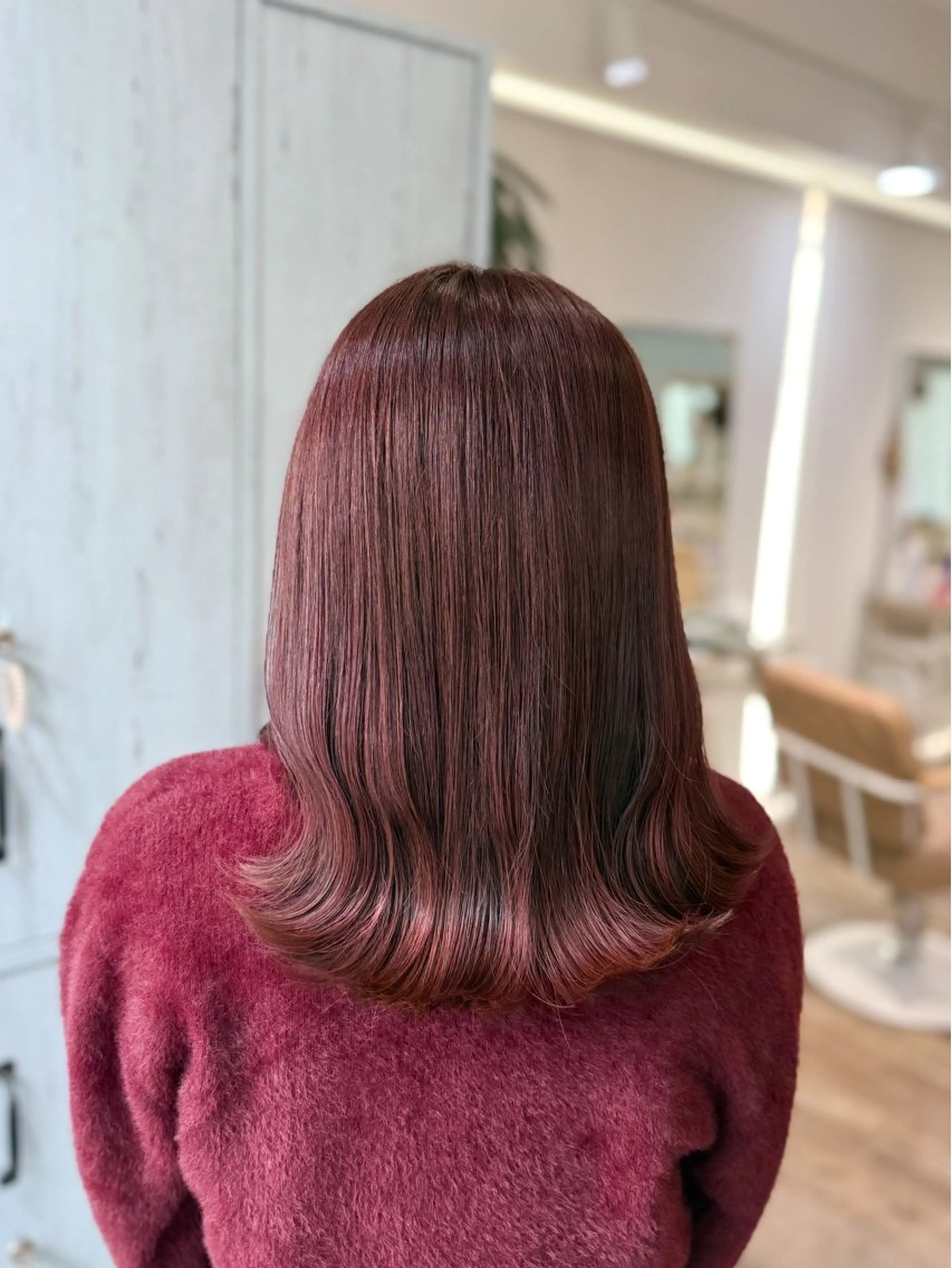 セミロング カット ヘアカラー トリートメント ピンク・ラベンダー/ レイヤー/NANAのヘアスタイル