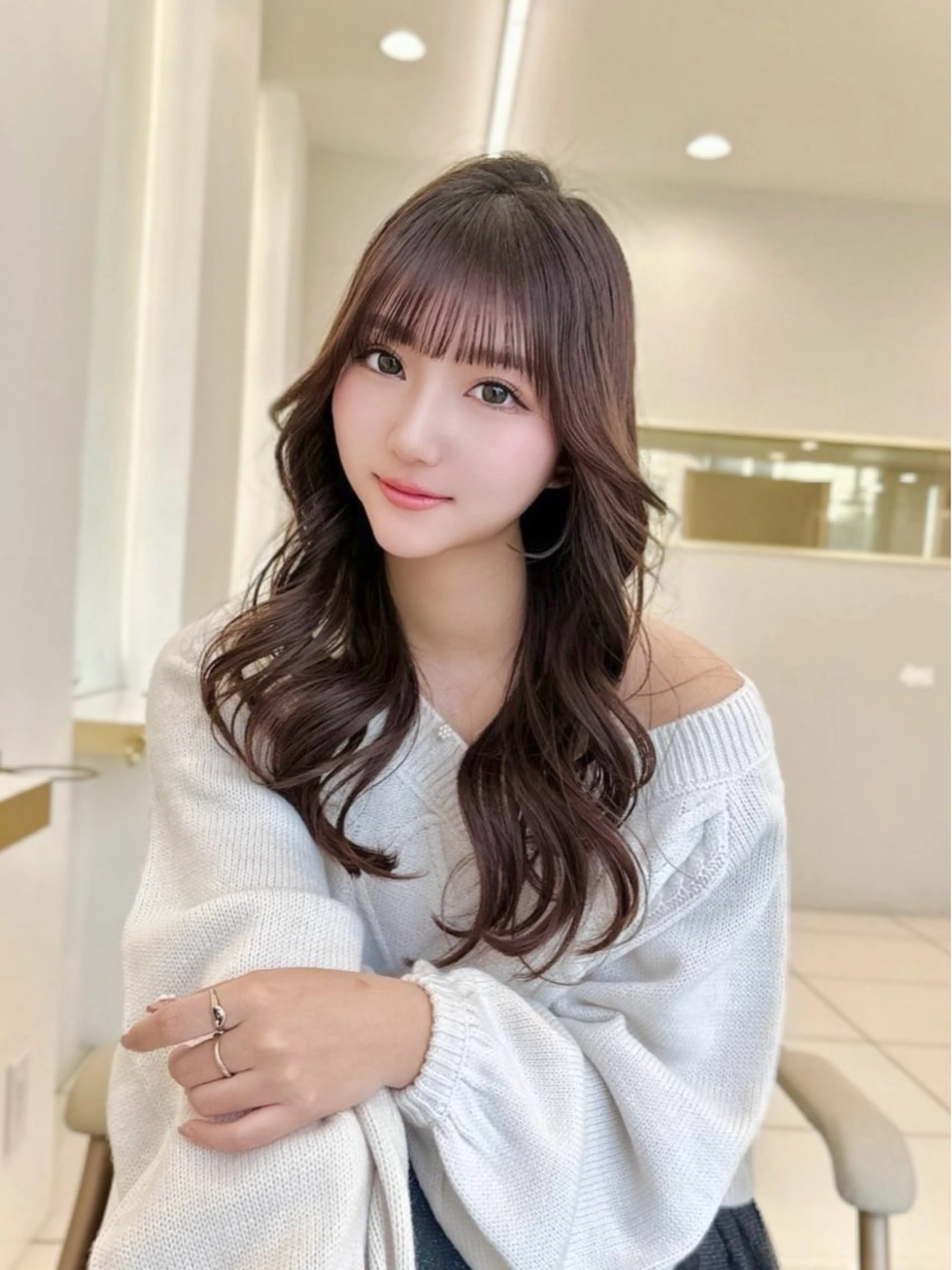 ロング カラー カット ヘアカラー トリートメント MAEUL luna所属・前髪顔周り/レイヤー 韓国/桔川恒のヘアスタイル