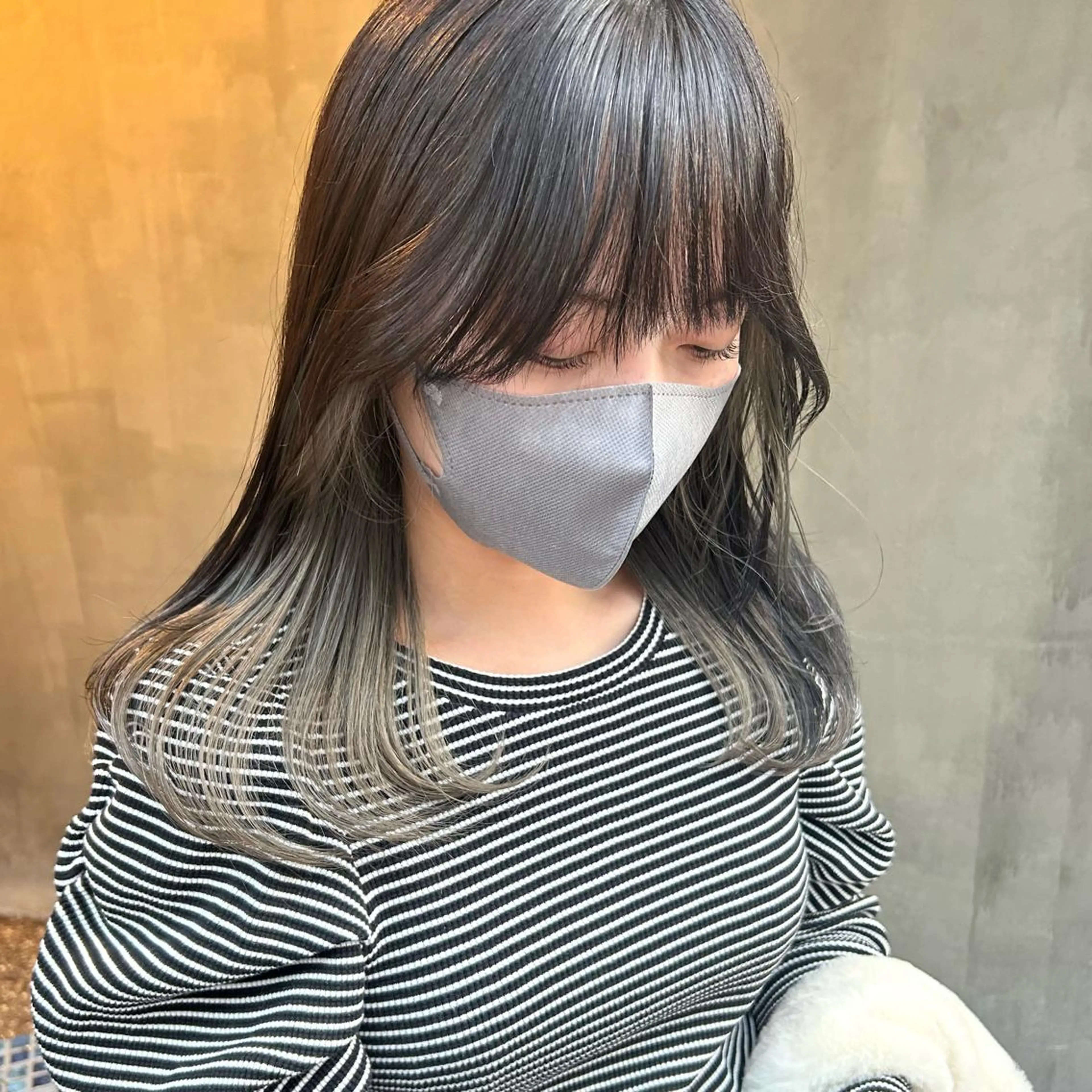ミディアム カラー ブリーチ インナーカラー 仙台ブリーチカラー デザインカラーあすかのヘアスタイル