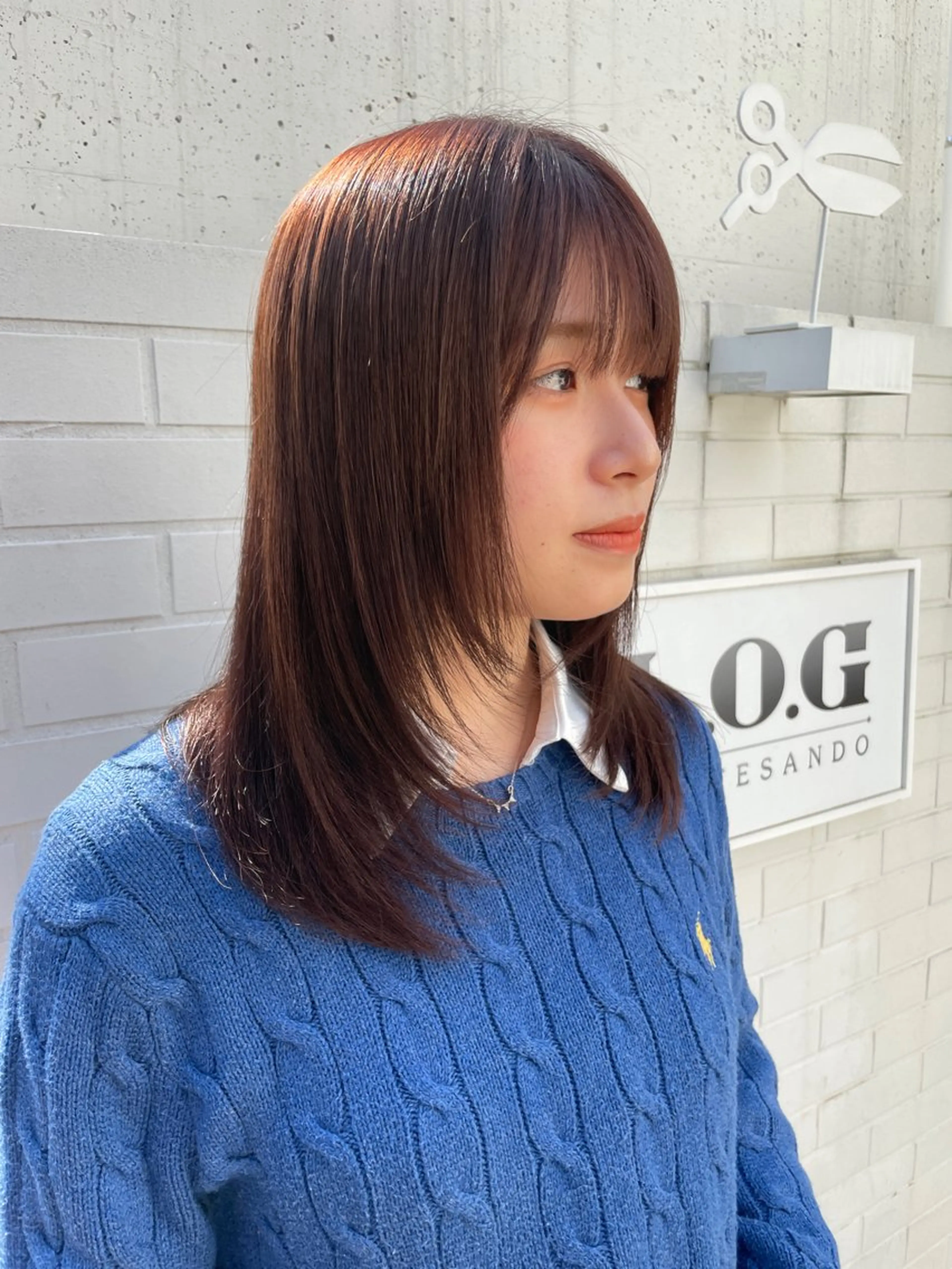 セミロング カラー YUUKI/艶カラー レイヤーカットのヘアスタイル