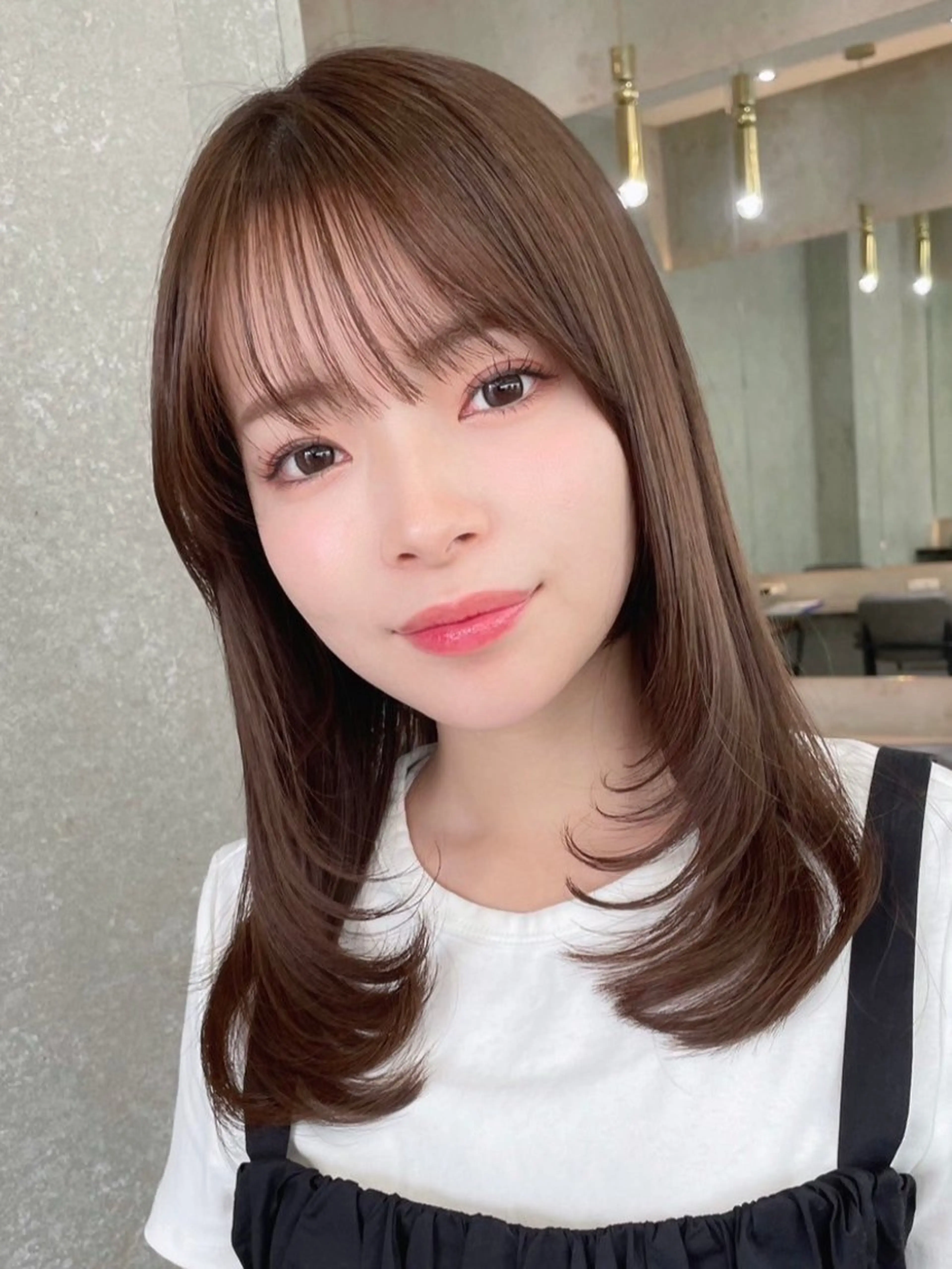 ロング カラー 山崎/ボブ縮毛矯正 レイヤー髪質改善のヘアスタイル