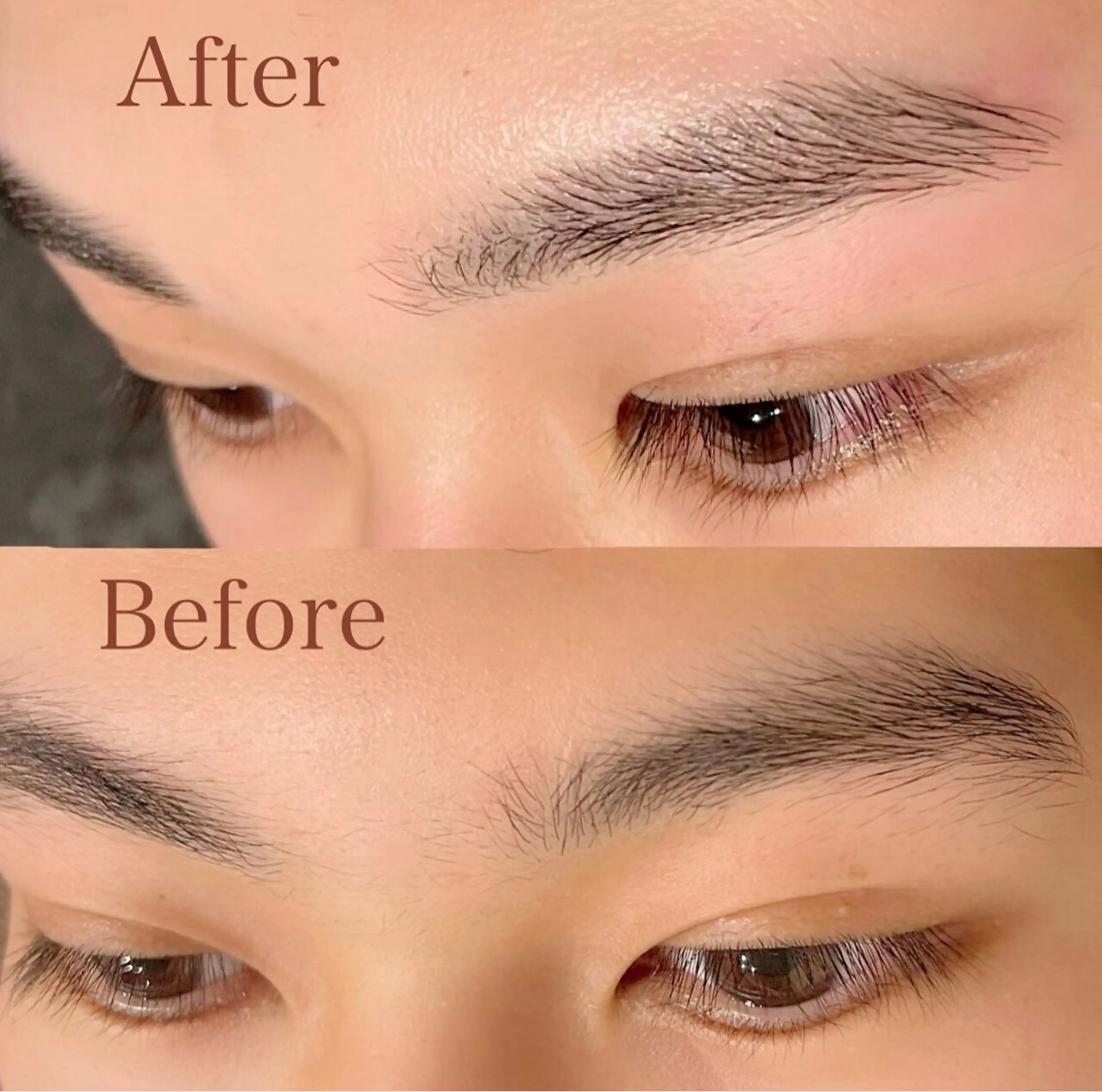 練習モデルメンズ眉Wax、眉カットの写真