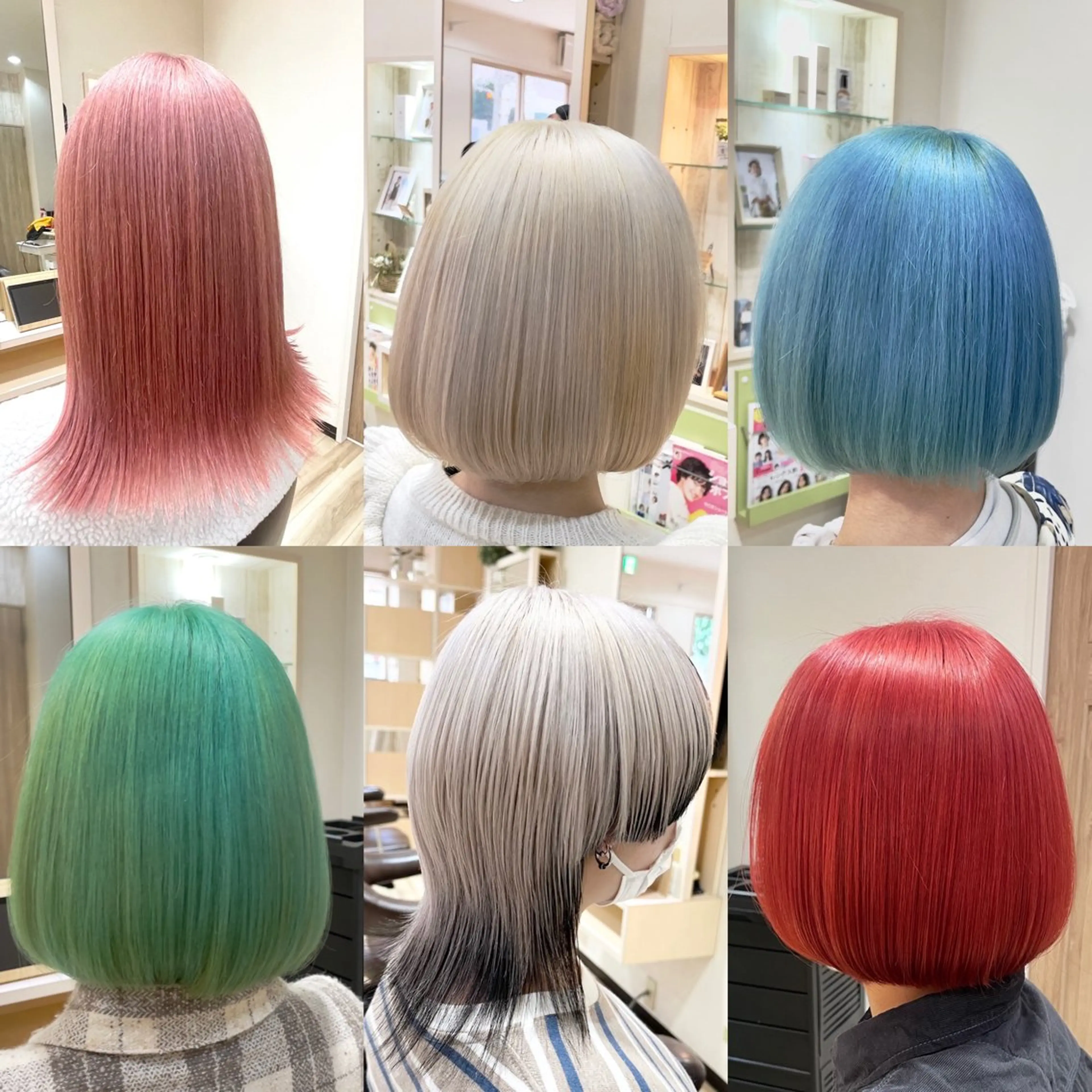 ミディアム カラー 🌈派手髪ハイトーン 🌈鈴木亮太🌈のヘアスタイル
