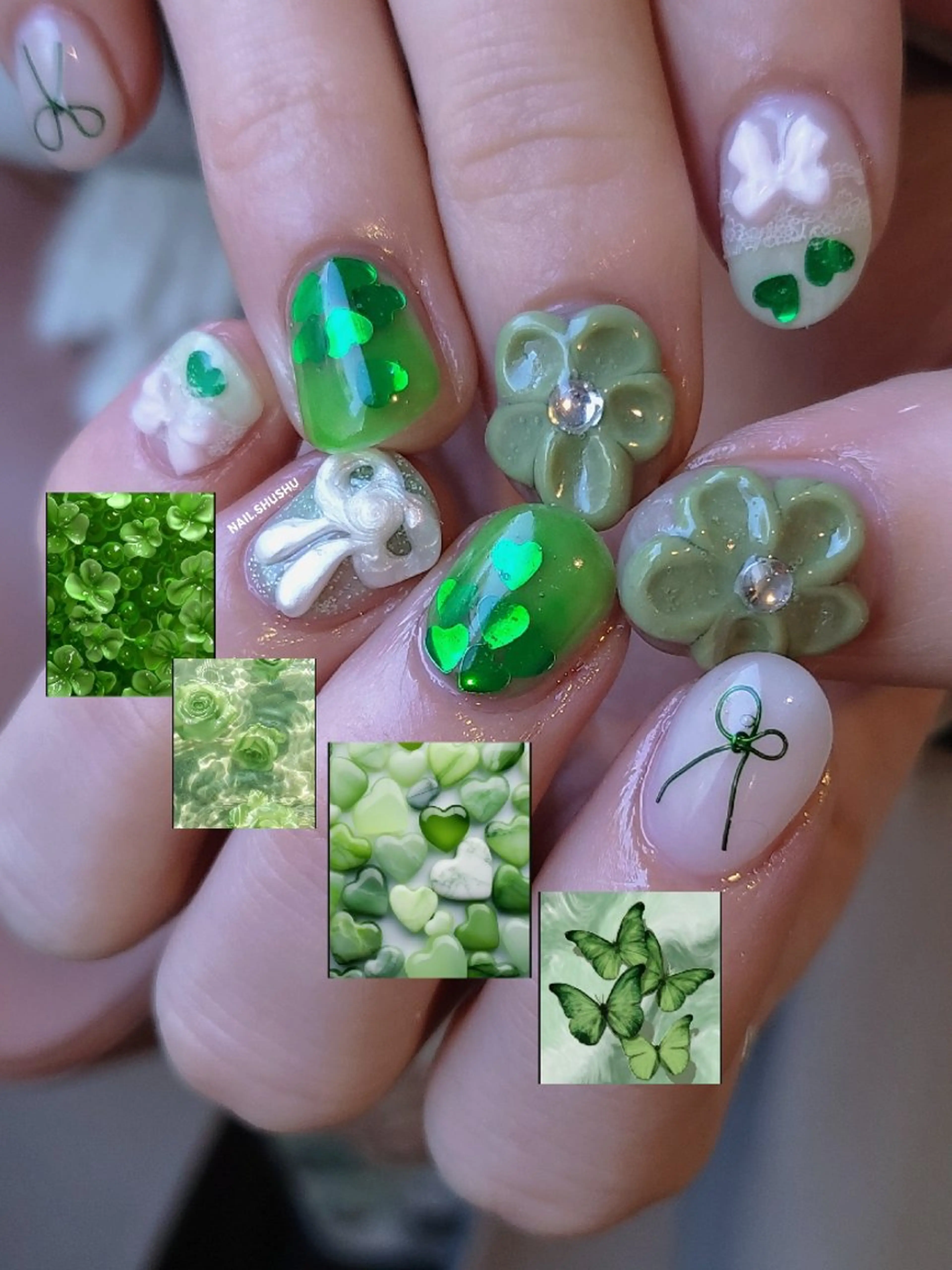 ネイル ハンドネイル 3dパーツ/流行り 👧shushu❤️のネイルデザイン