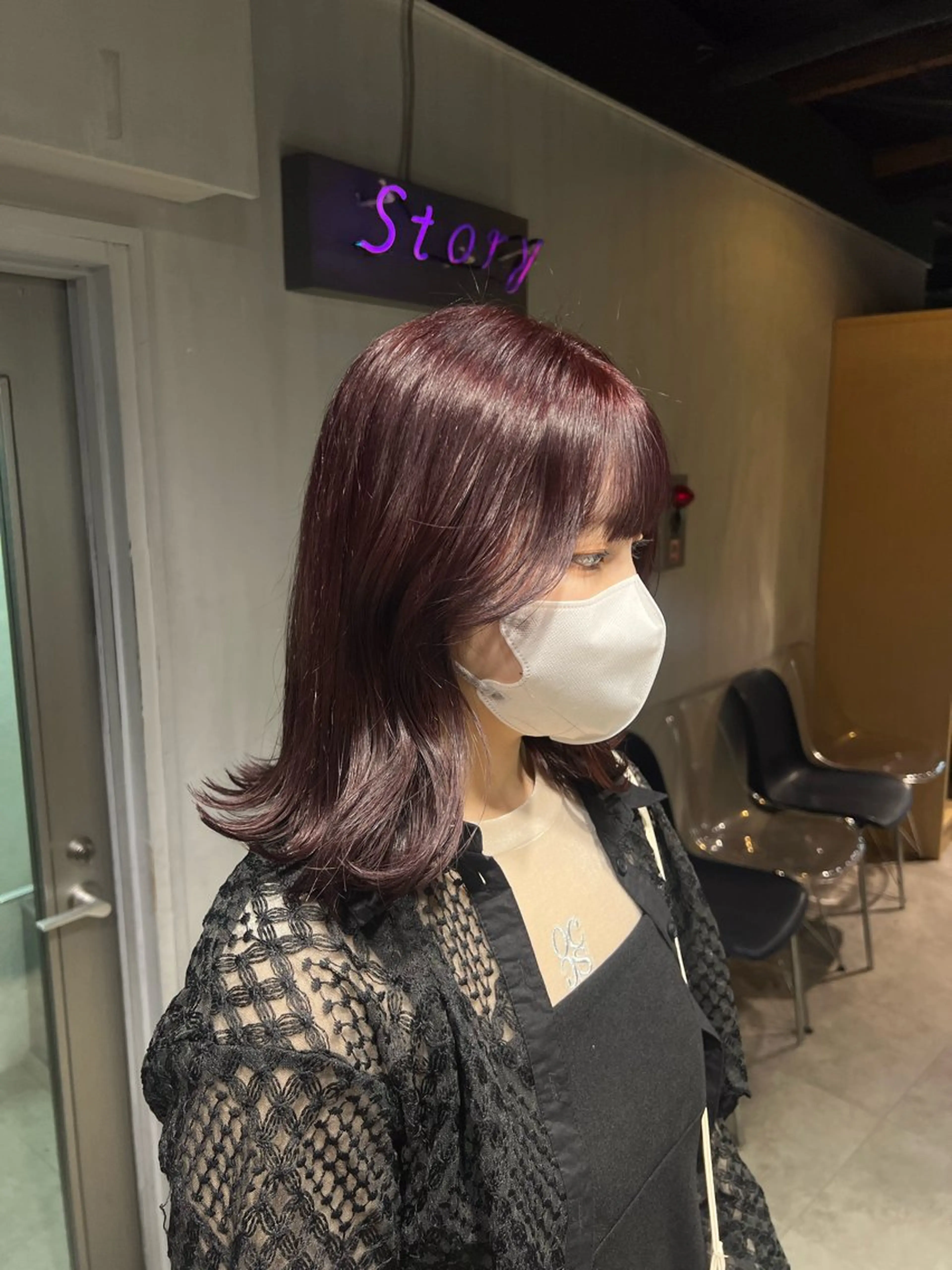 ミディアム カラー ヘアカラー NANAMI🩵可愛 さ大人っぽさ韓国ヘアのヘアスタイル