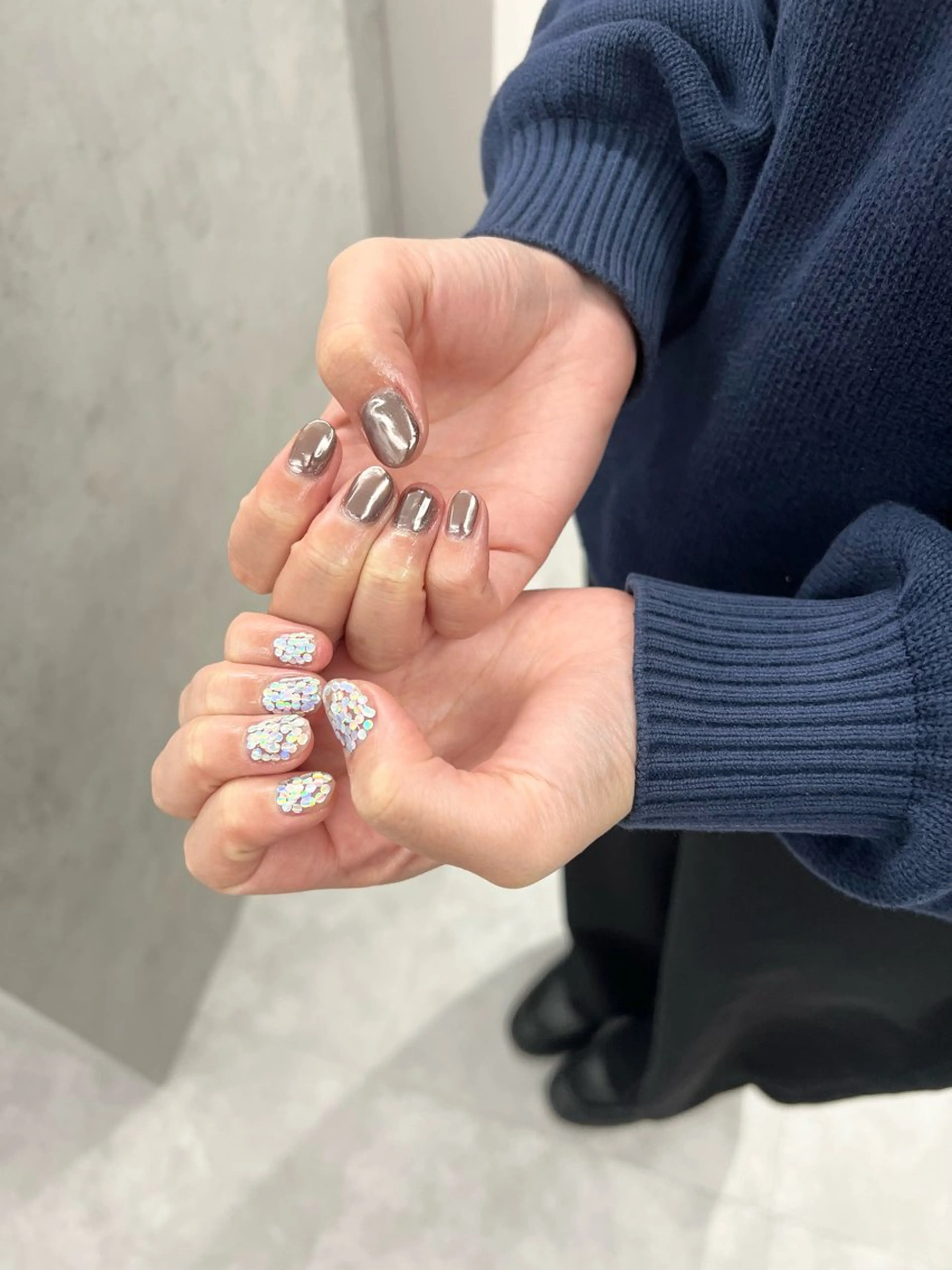 ネイル ミラーネイル ハンドネイル ハンドケア Bana_ Nailのネイルデザイン