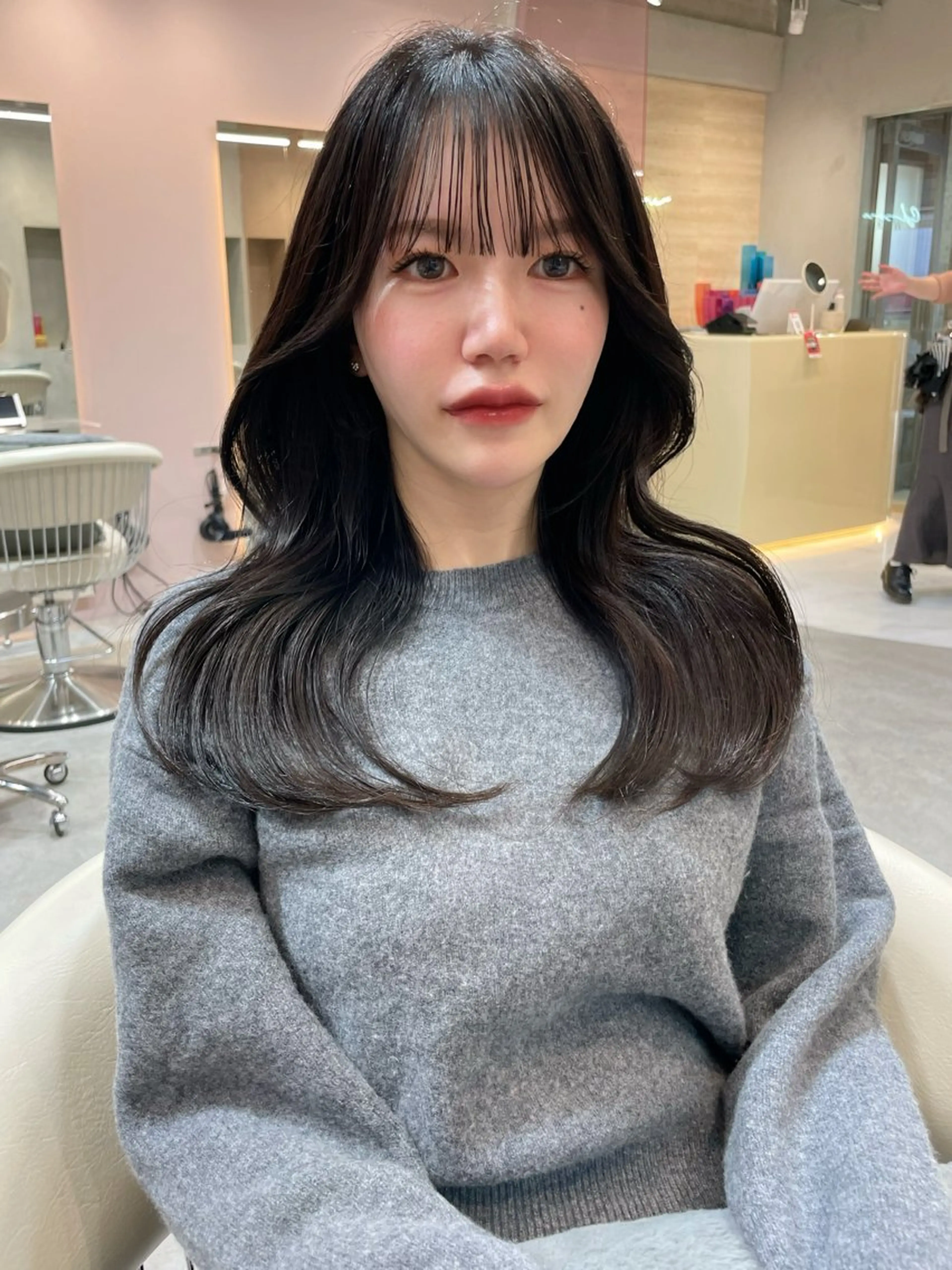 ロング くびれヘア 韓国風ヘア ささき すずねのヘアスタイル