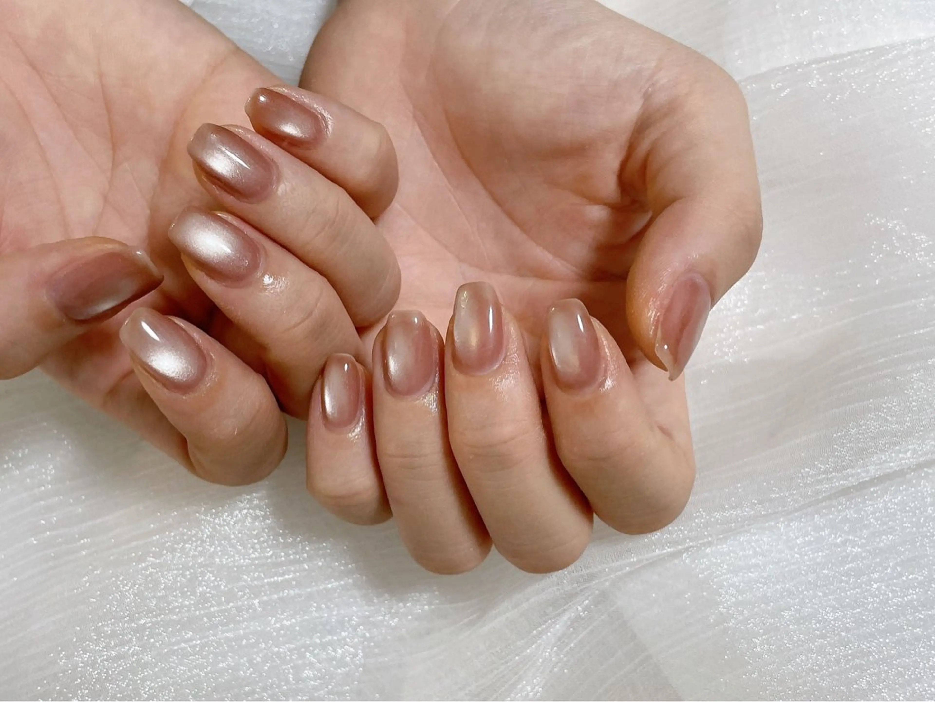 ネイル オーロラネイル ブルー フットネイル フレンチネイル ジェルネイル ハンドネイル kiki nail たまプラーザのネイルデザイン