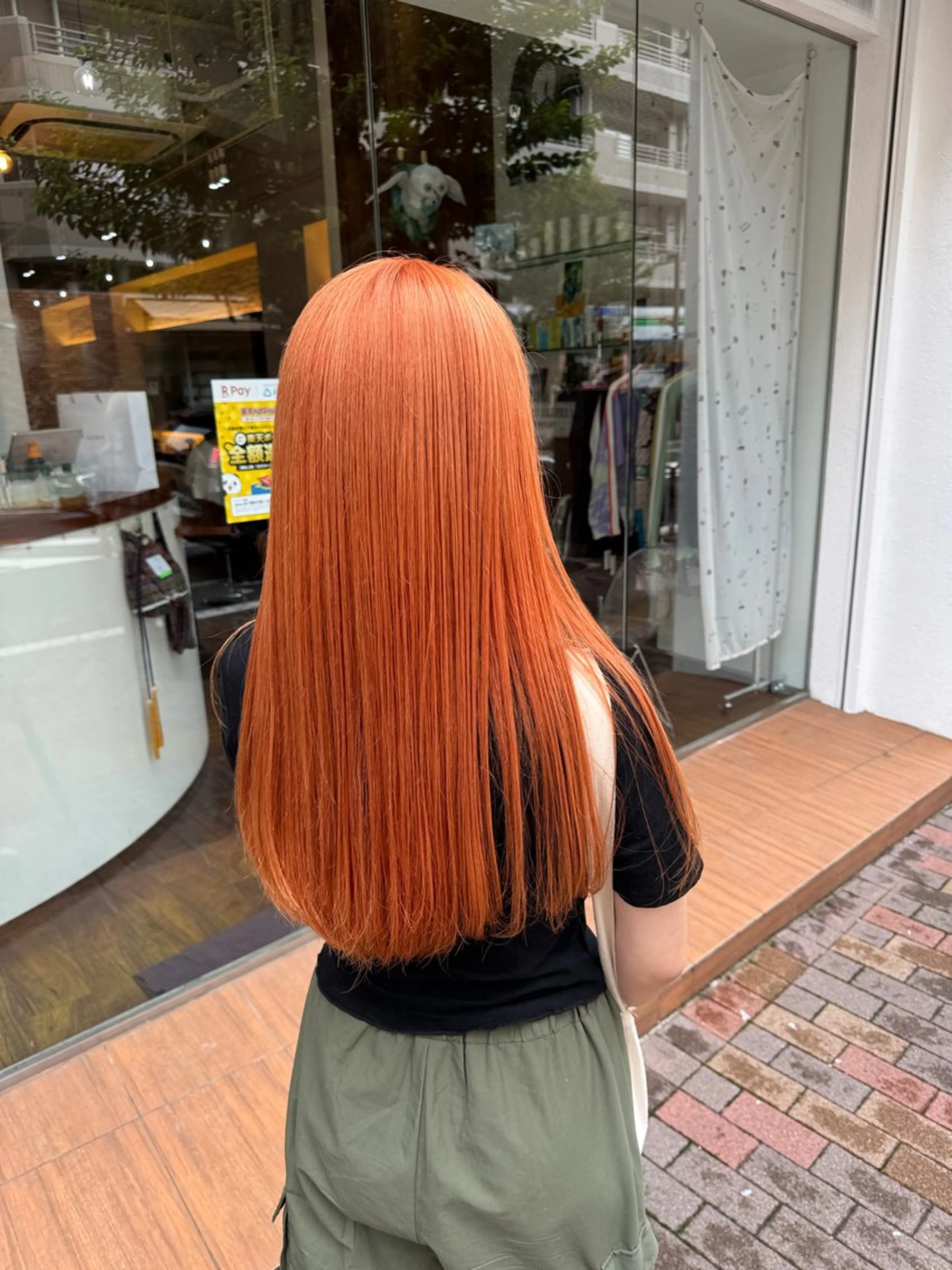 ロング カラー オレンジ tet 店長 RIKITOのヘアスタイル