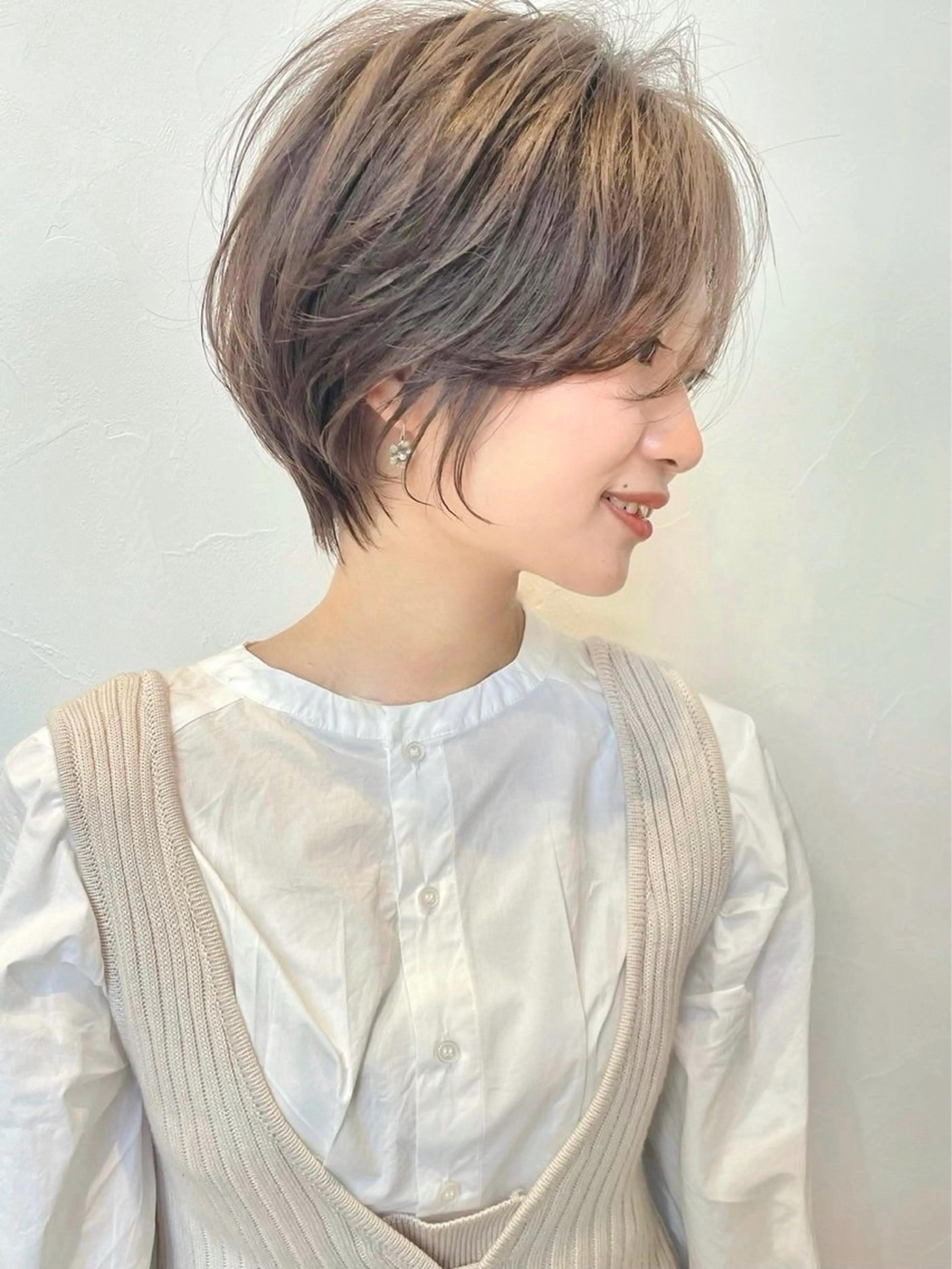 ショート カラー パーマ ヘアアレンジ メンズ ナチュラルレイヤー 似合わせ✨よね🍋のヘアスタイル