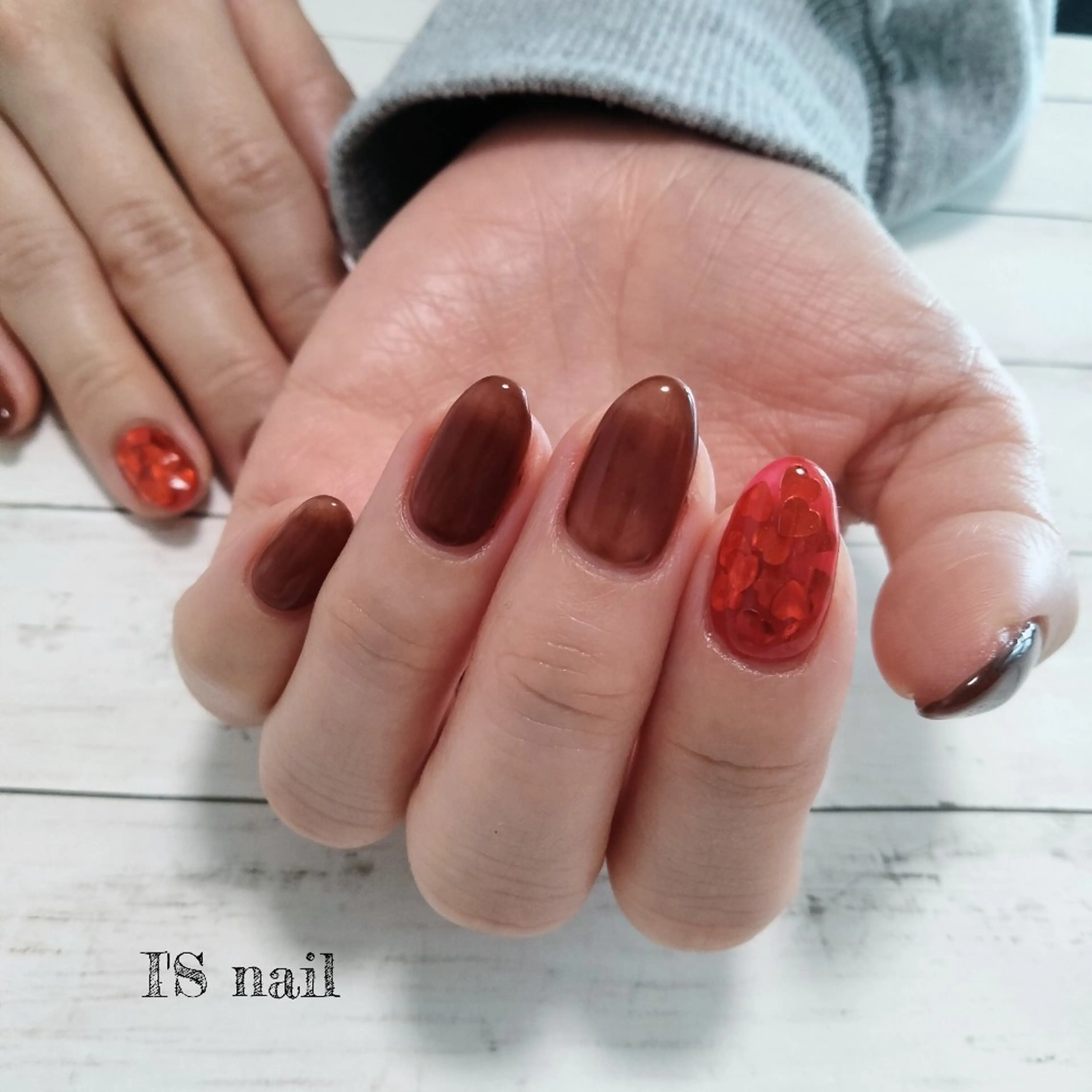 ネイル ハート ハンドネイル I'S nail 佐野のネイルデザイン