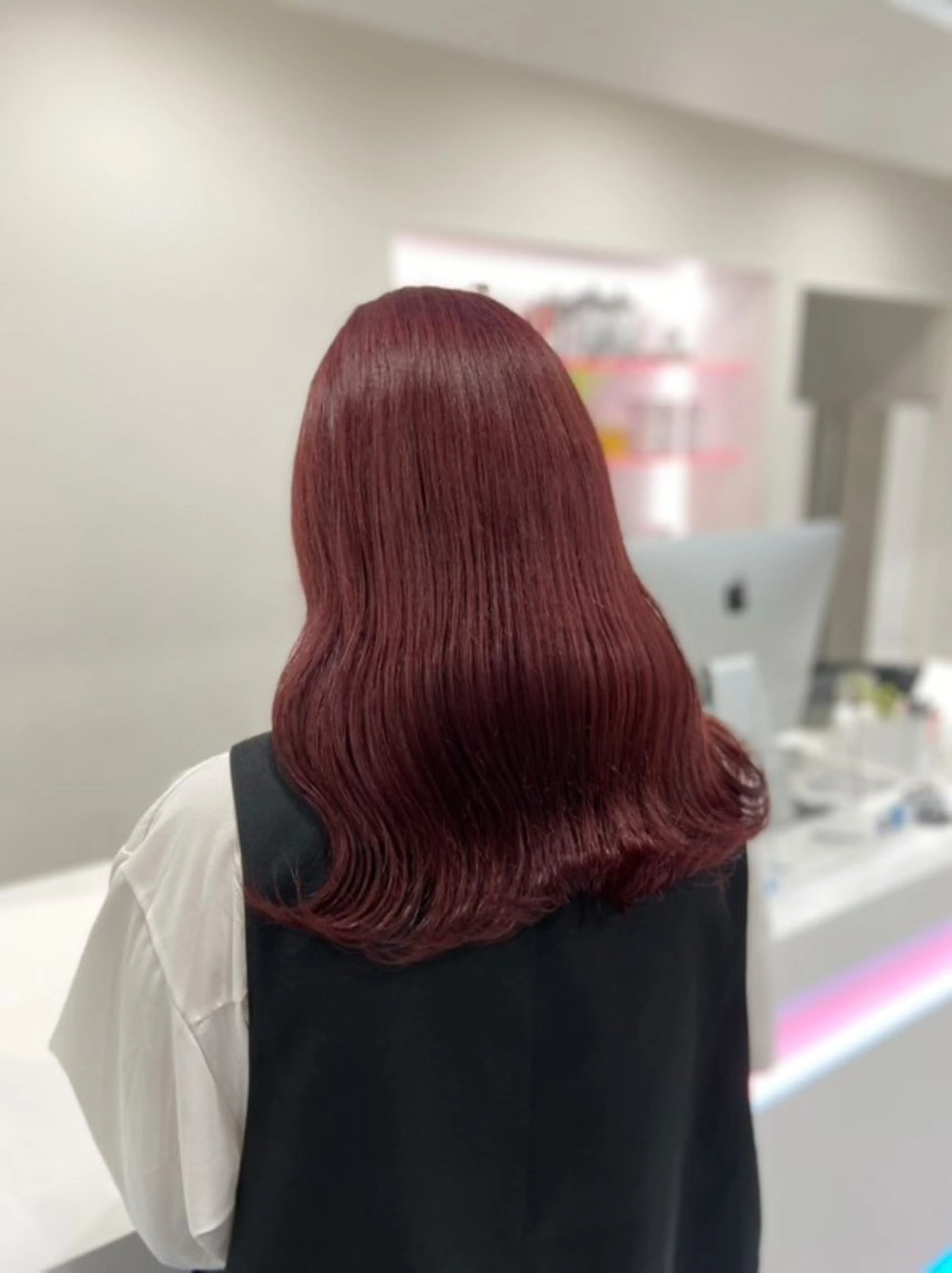 セミロング カラー ヘアカラー トレンド暖色ヘア♥️ miu♥️のヘアスタイル