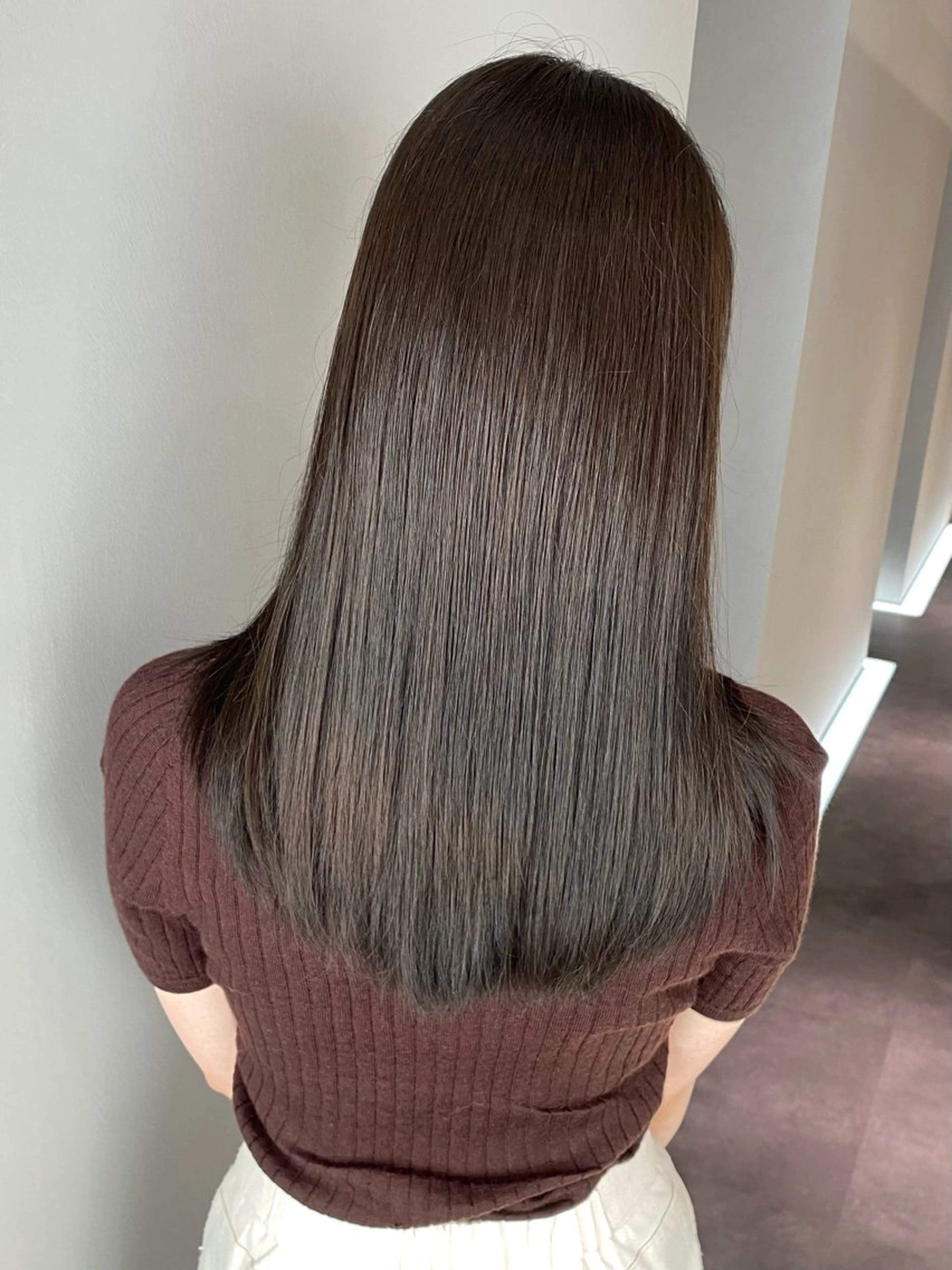 ミディアム カラー カット ヘアカラー トリートメント 髪質改善水素TR× レイヤーカット/熊澤のヘアスタイル