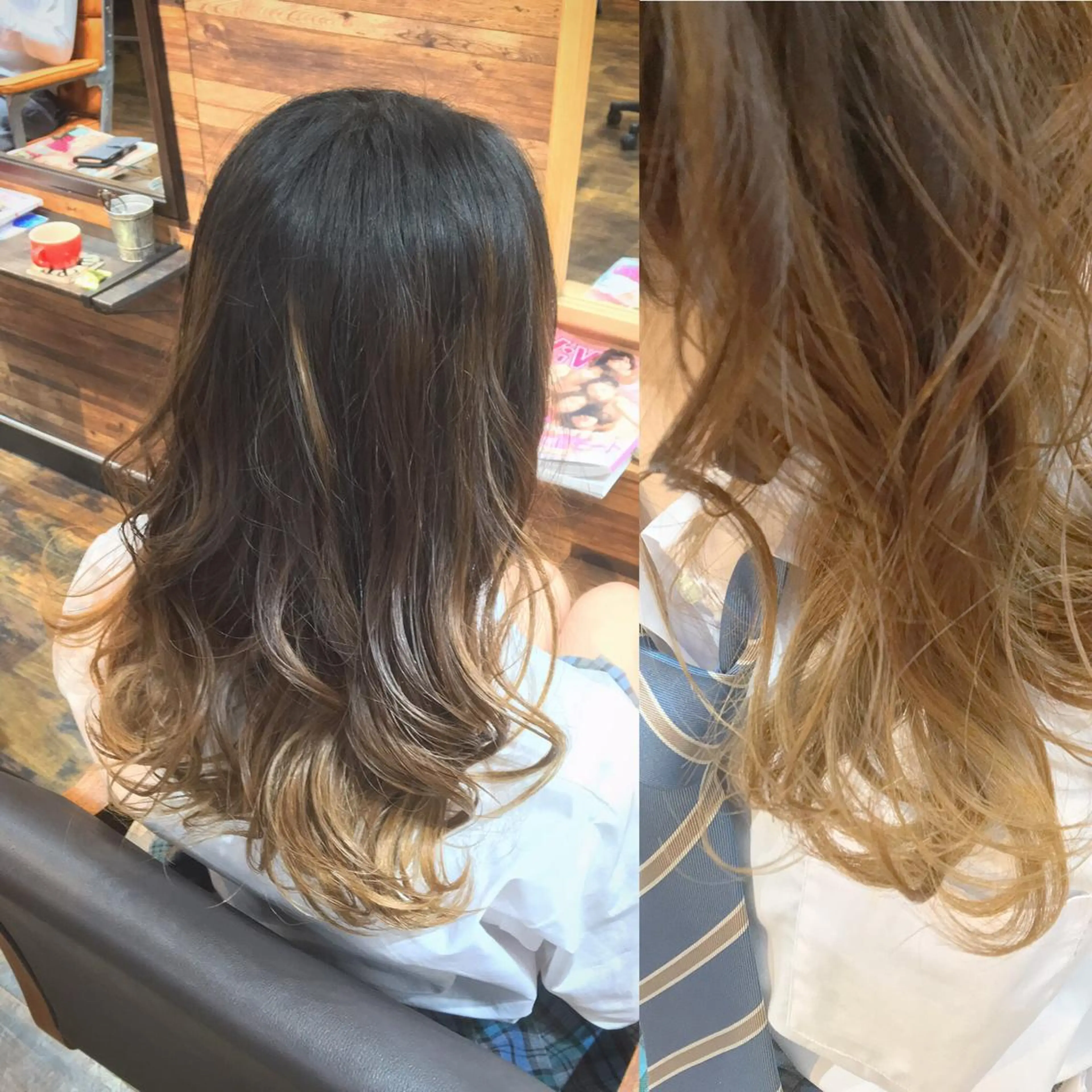 ロング カラー アッシュ ハイライトカラー バイオレットカラー ハイライト MITSU ✂️のヘアスタイル