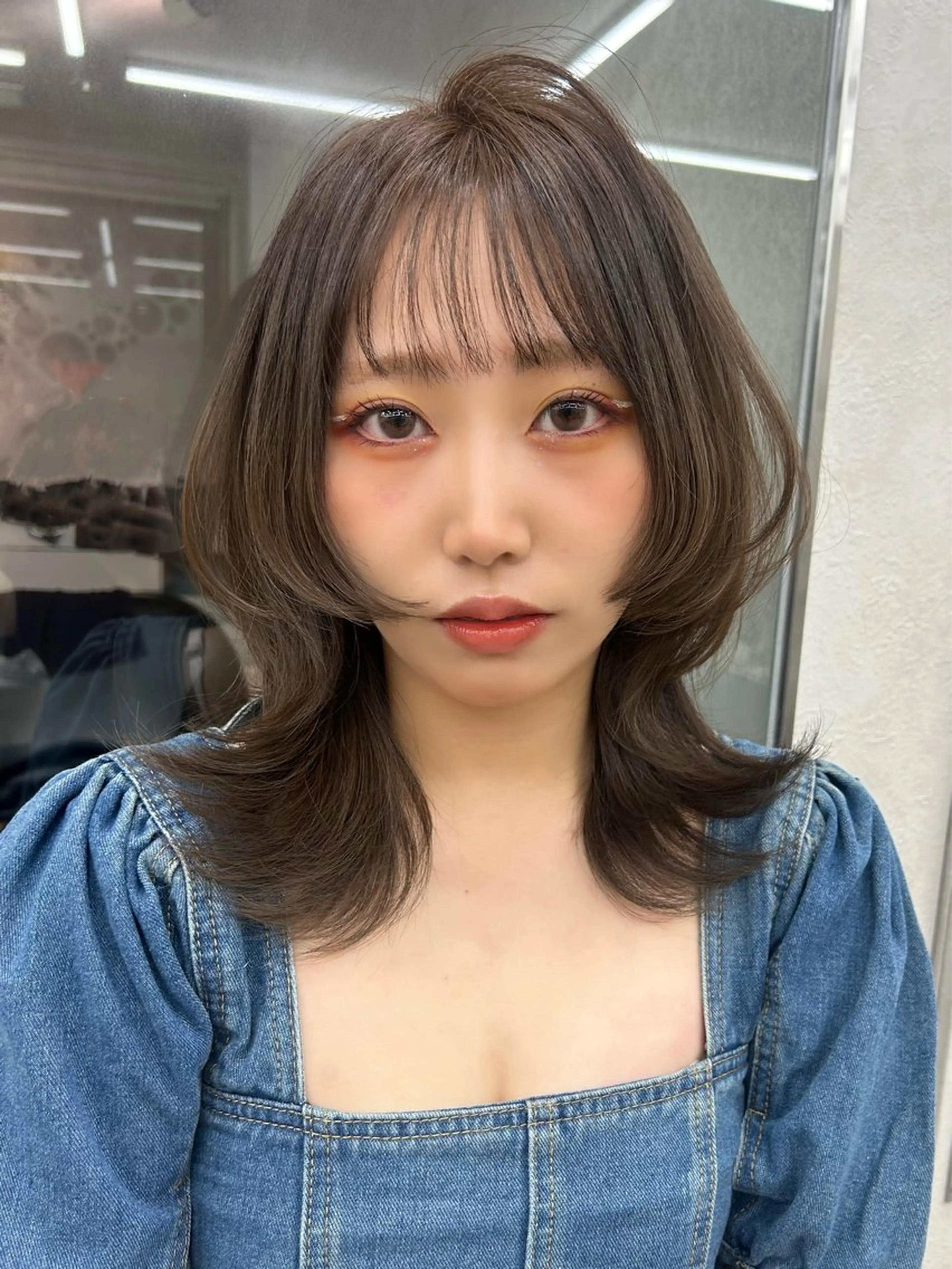 ミディアム カラー ヘアアレンジ カット ヘアカラー トリートメント 韓国ヘア🎀 ふみかのヘアスタイル