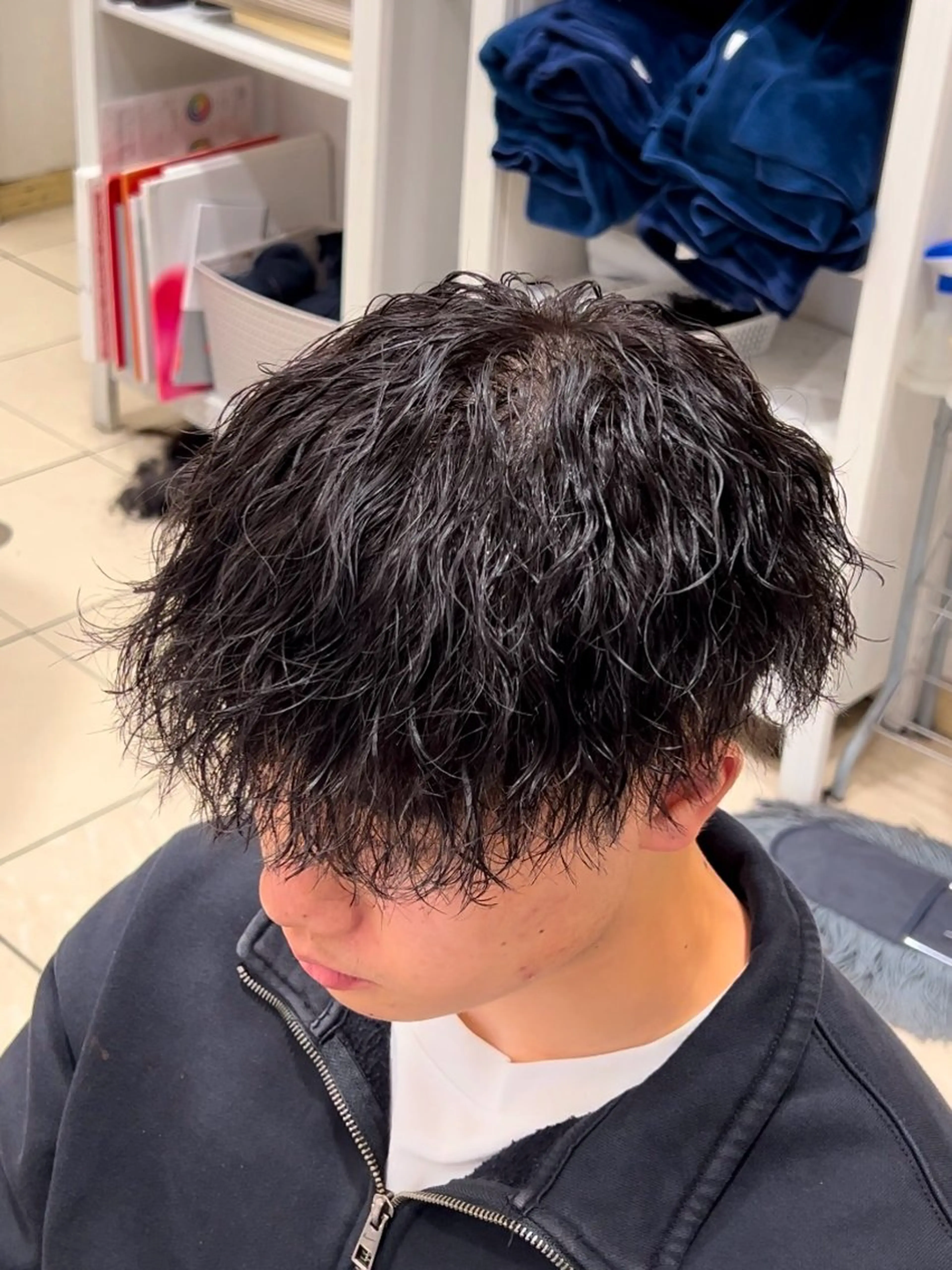 ショート パーマ メンズ メンズパーマ ツイストスパイラルパーマ スパイラルパーマ カット パーマ メンズ特化/勝田駅/ 佐和駅/鈴木輝瑠/のヘアスタイル
