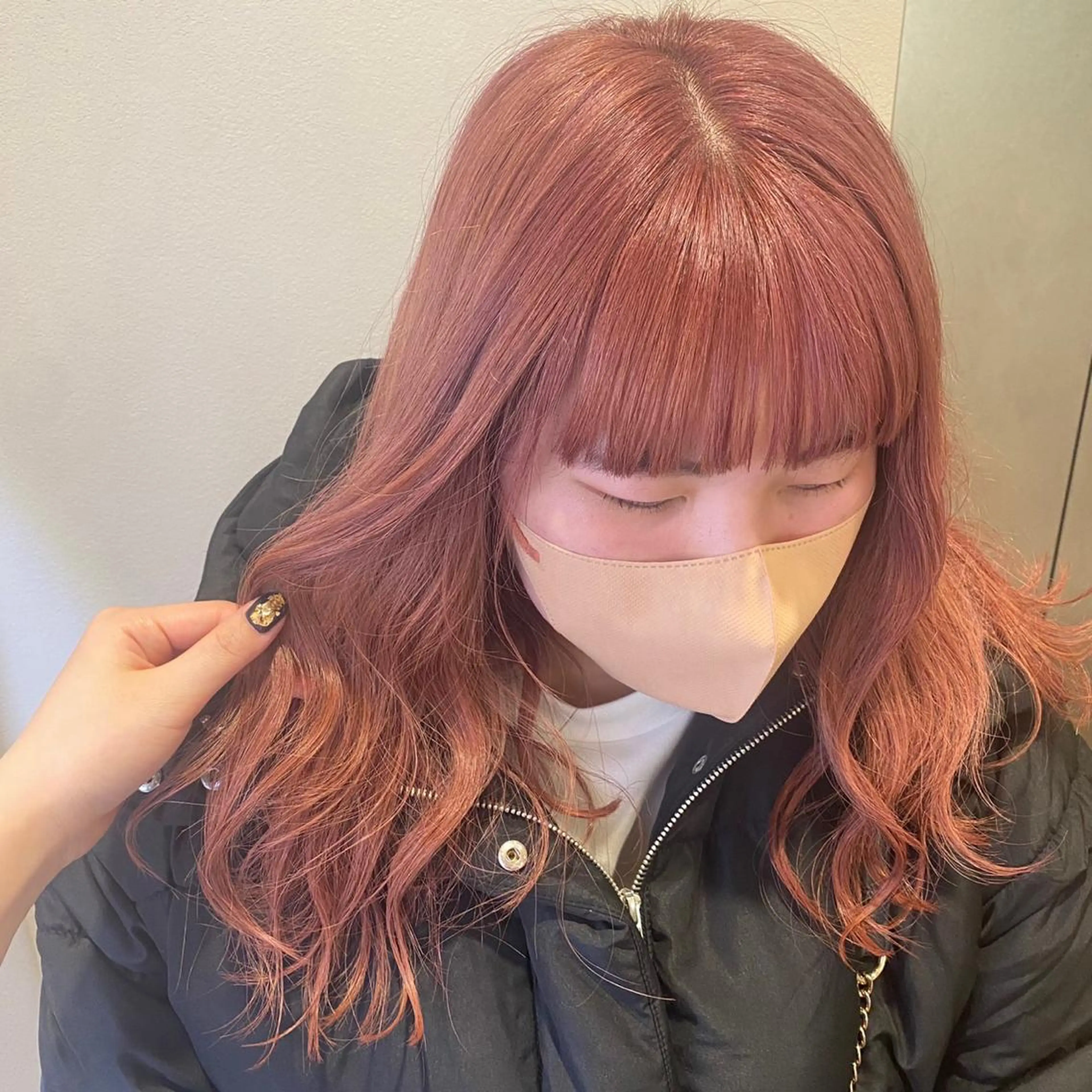 セミロング カラー ブリーチ 透明感カラー ピンクカラー ヘアカラー SALOWIN川崎WEST店所属・🌷川崎/アレンジ/ 暖色ボブ/コトネ🌷のヘアスタイル