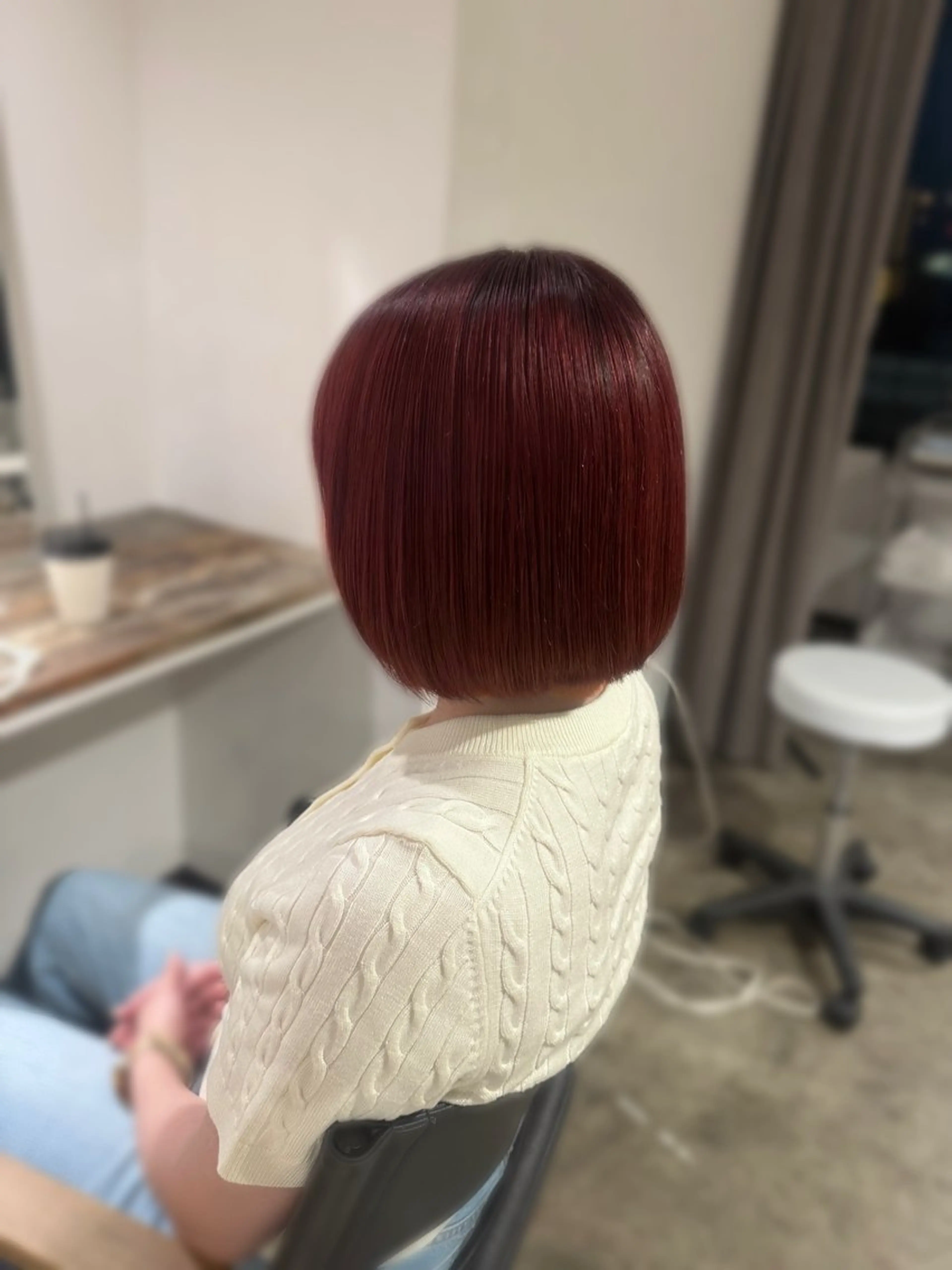 ミディアム カラー ブリーチ ボルドーカラー ダブルカラー ブリーチなしカラー レッドカラー ヘアカラー トリートメント 🫟ブリーチモデル/ 艶カラー /みきのヘアスタイル