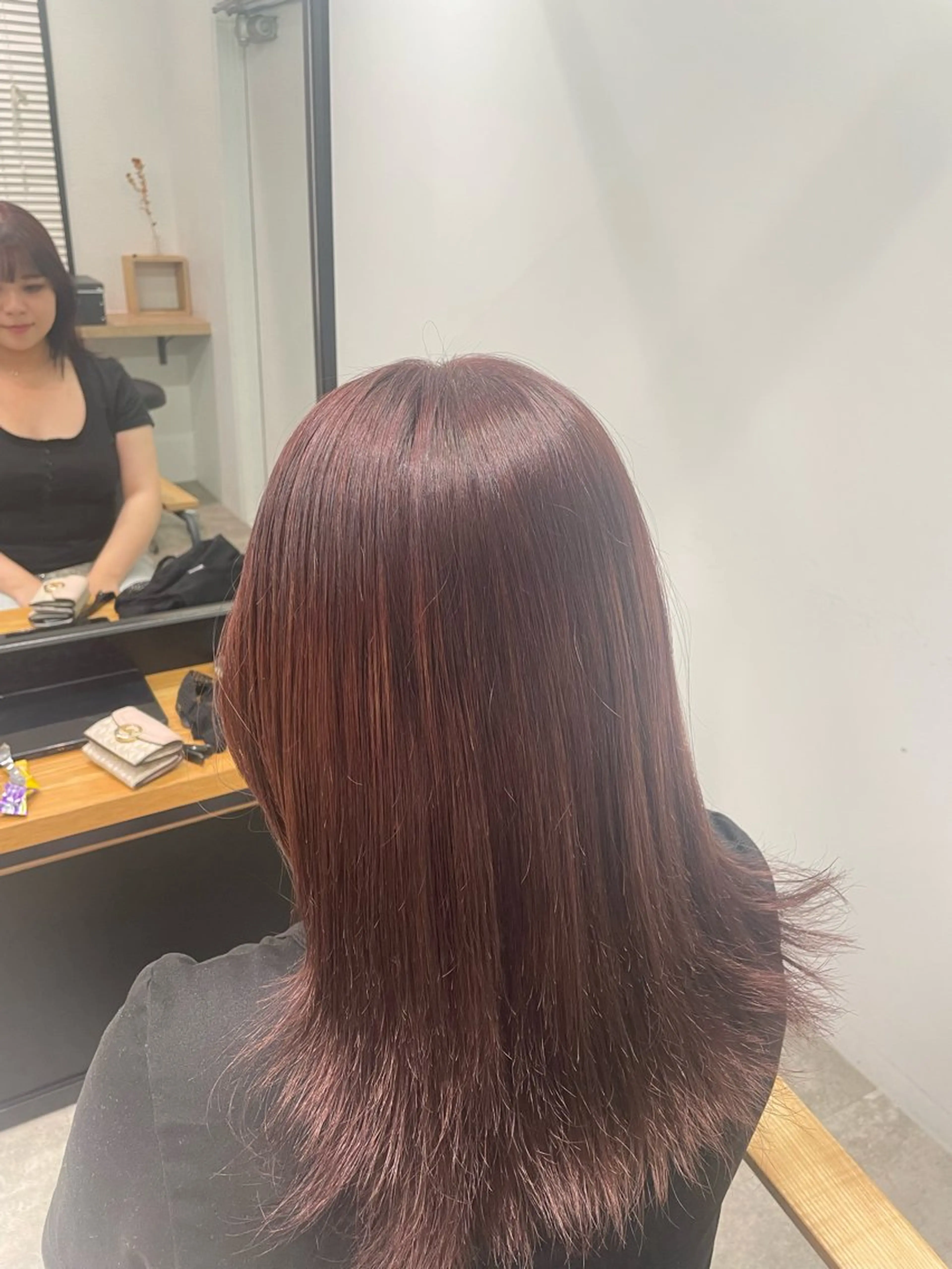 ミディアム カラー 黒髪 レッドカラー その他 FIRST🎀 Harukaのその他イメージ