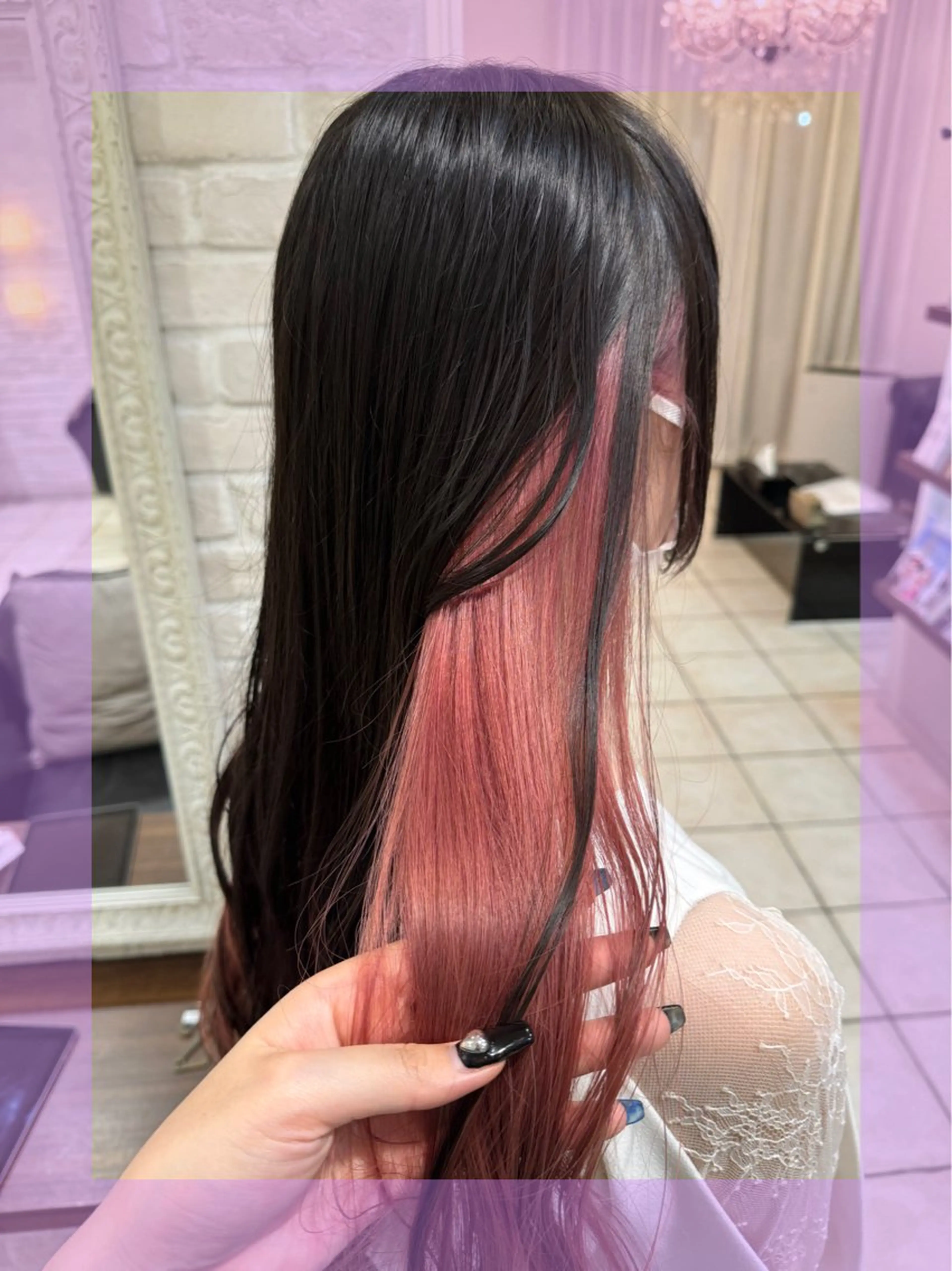 ロング カラー ヘアアレンジ 🦄ブリーチ💜エク ステ💜MIU🦄のヘアスタイル