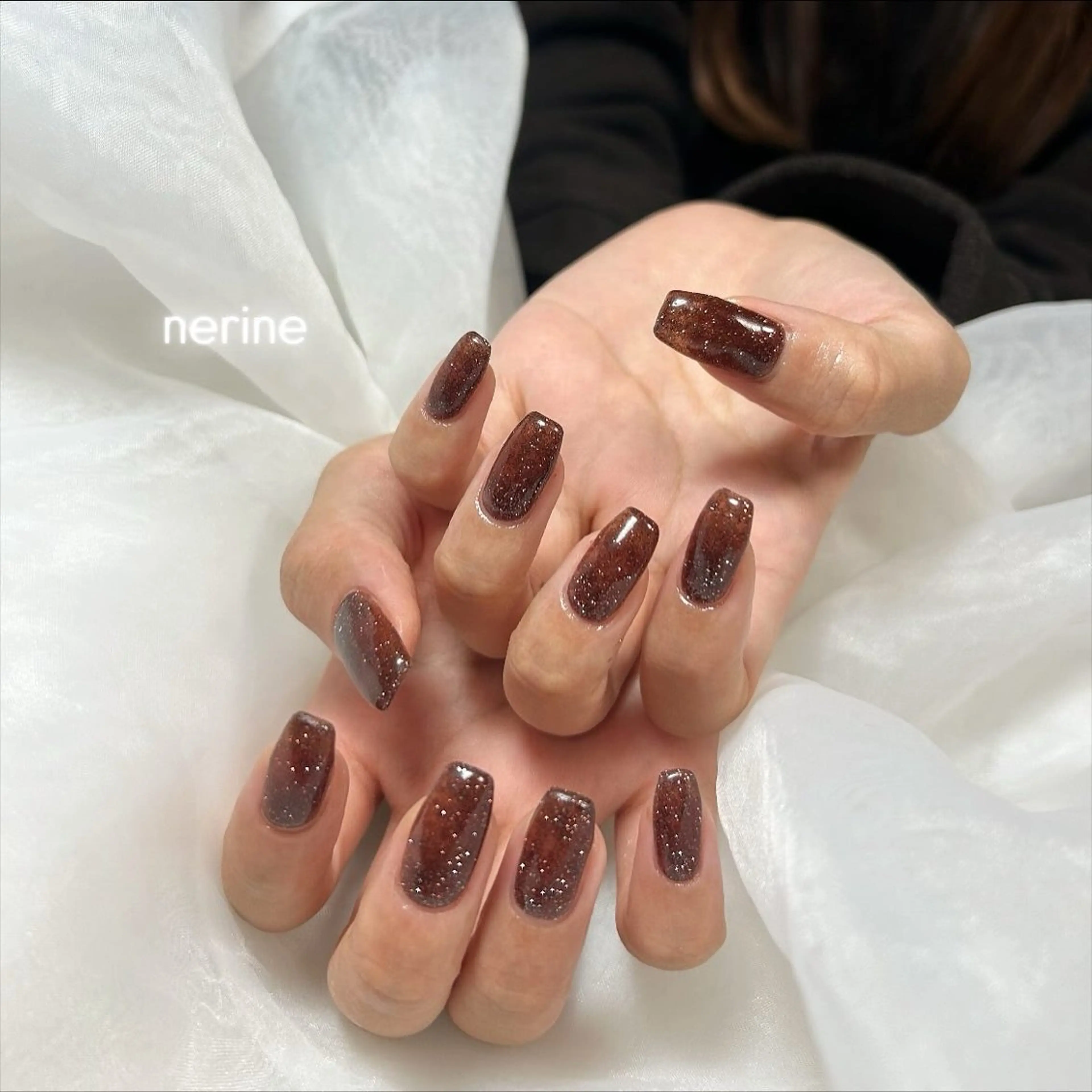 ネイル ブラウン ハンドネイル nail salon nerineのネイルデザイン