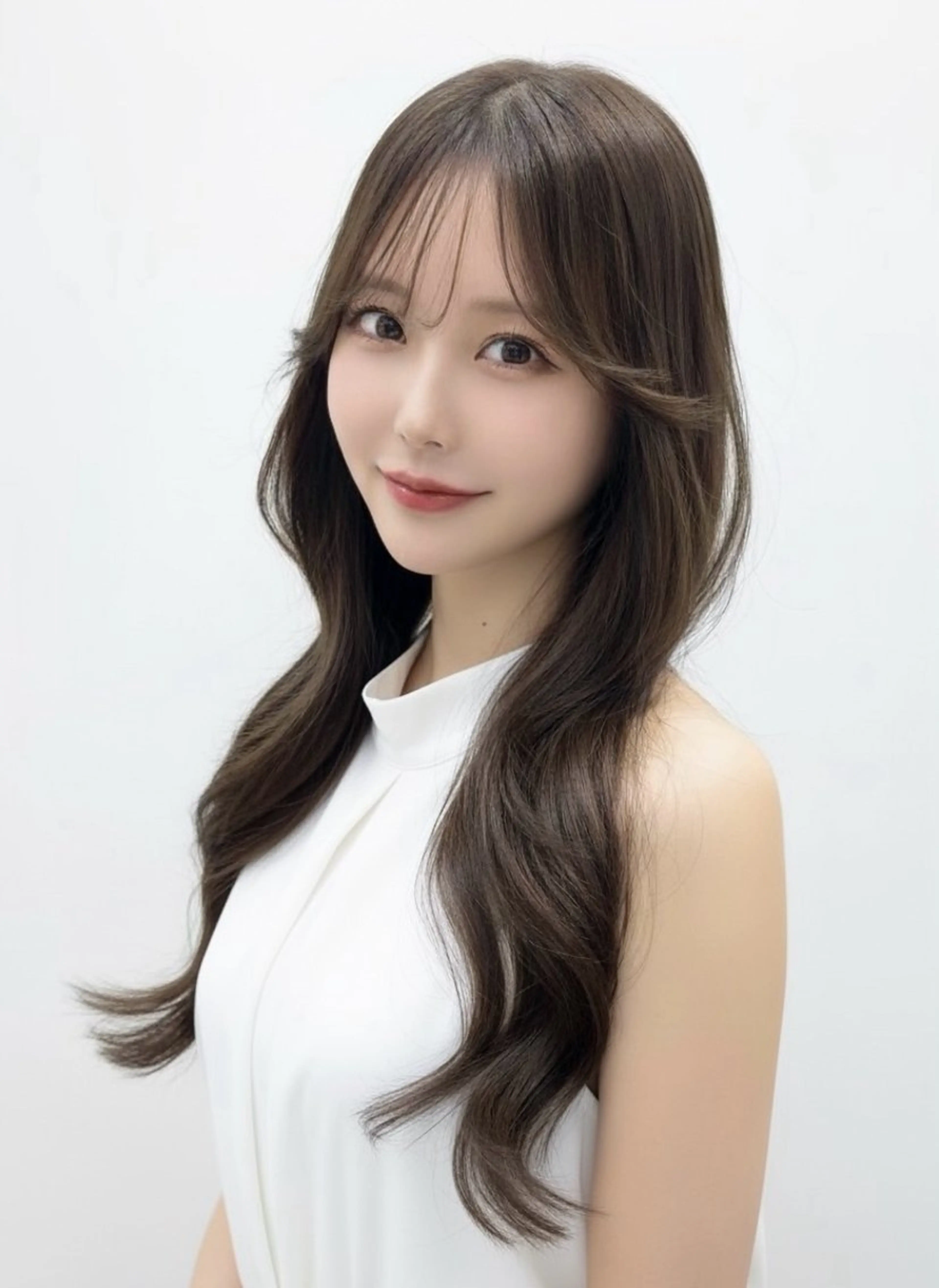 セミロング カラー カット ヘアカラー トリートメント 韓国レイヤー赤み消し ブリーチなし🤍渡邉のヘアスタイル